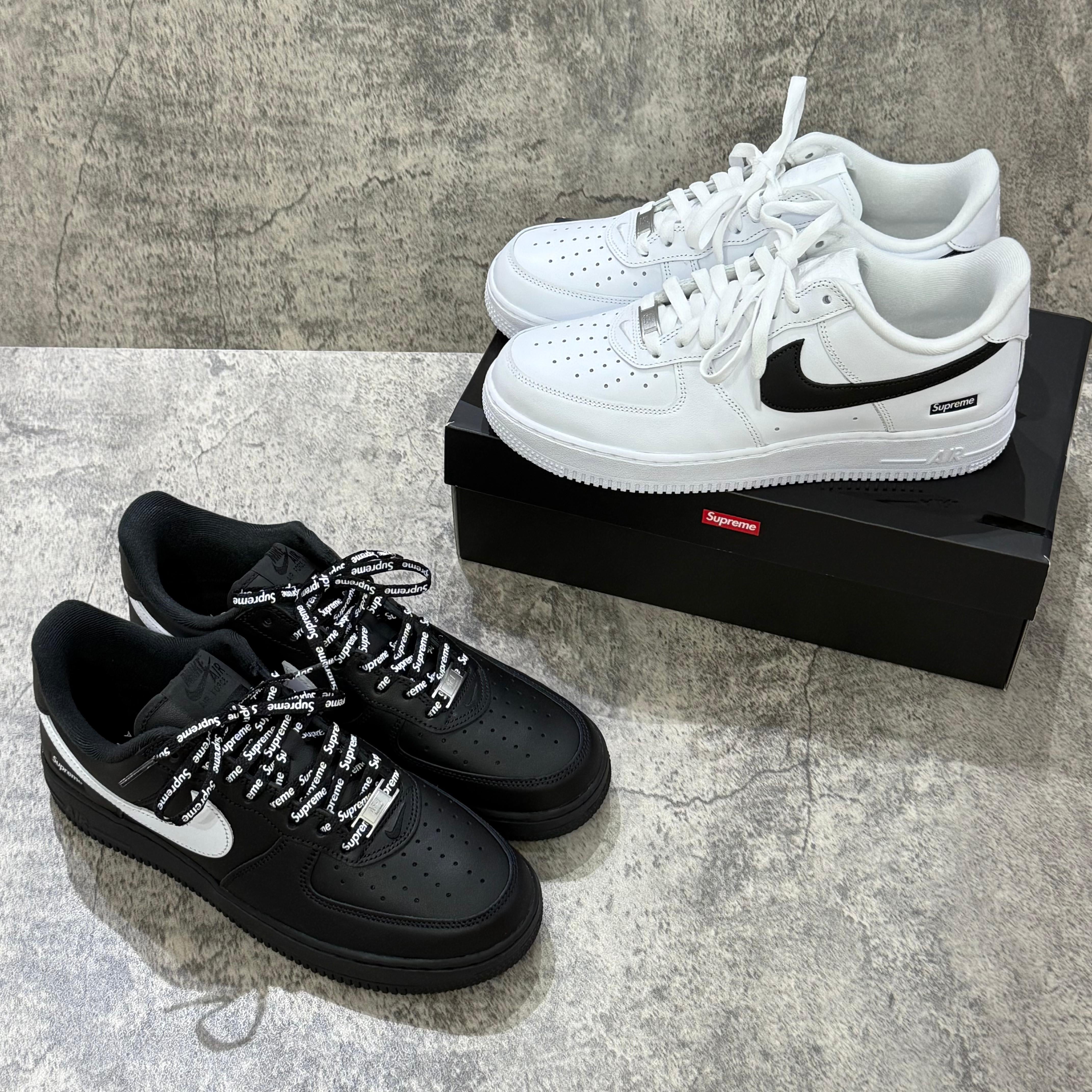 靴 Supreme Nike Air Force 1 Low Black/White Nike Air Force 1 Low Supreme White Black Men's - CU9225-102 - US