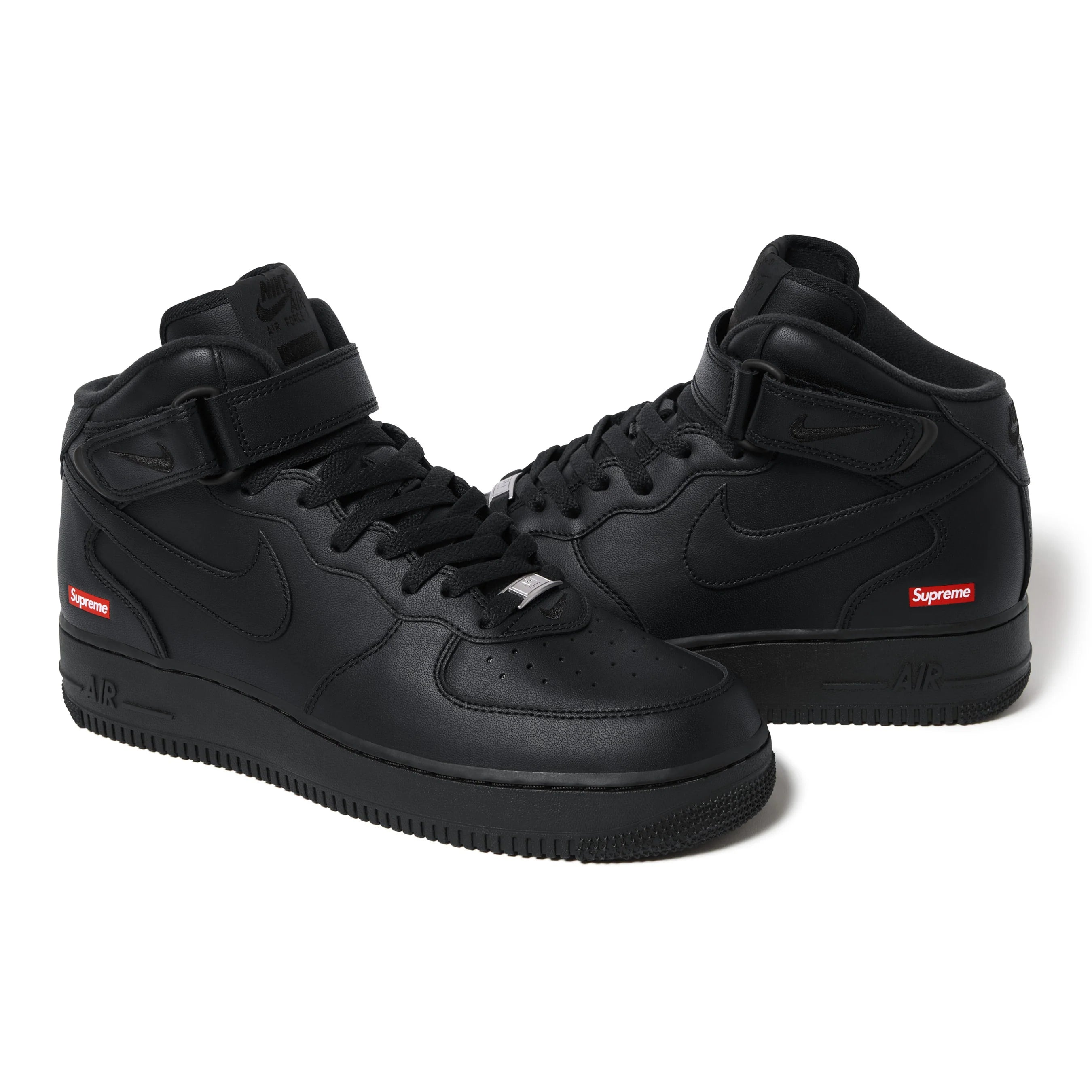 Supreme x Nike Air Force Mid Black In stock - Main Image