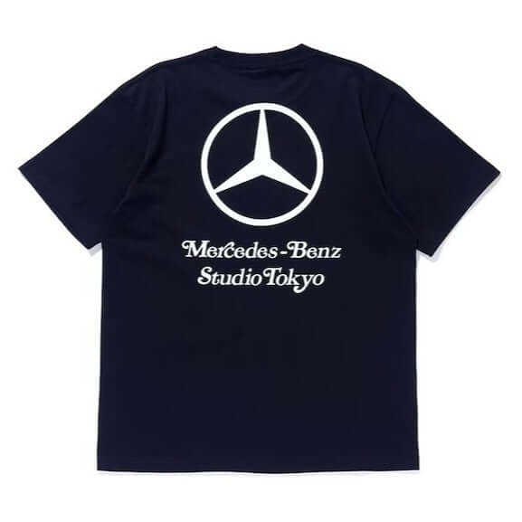 VERDY x Mercedes-Benz STUDIO TOKYO Tee featuring the Mercedes-Benz logo on the back.