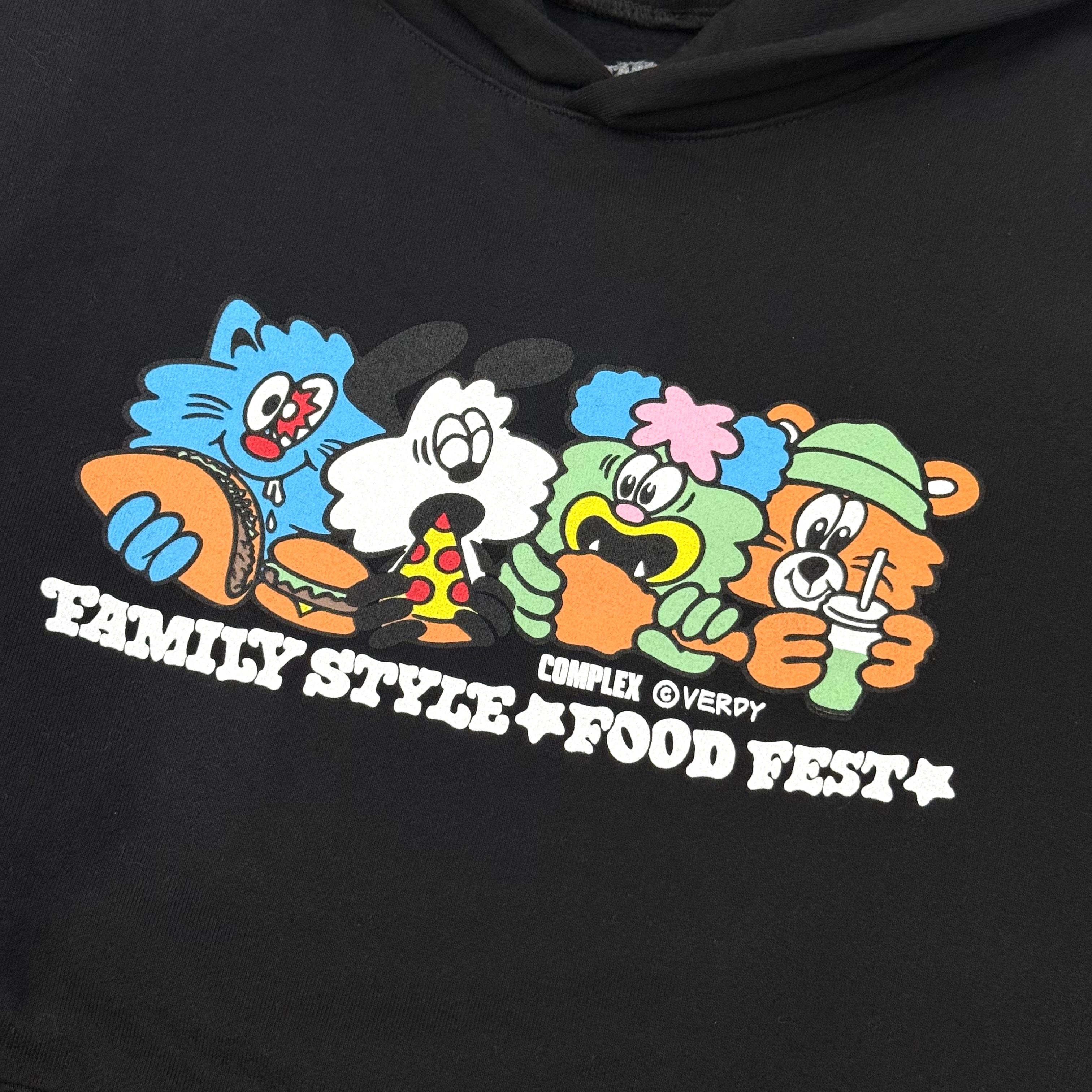 Verdy x FSFF Hoodie - Vintage Black logo Family Style Food Festival LA 2025 merch