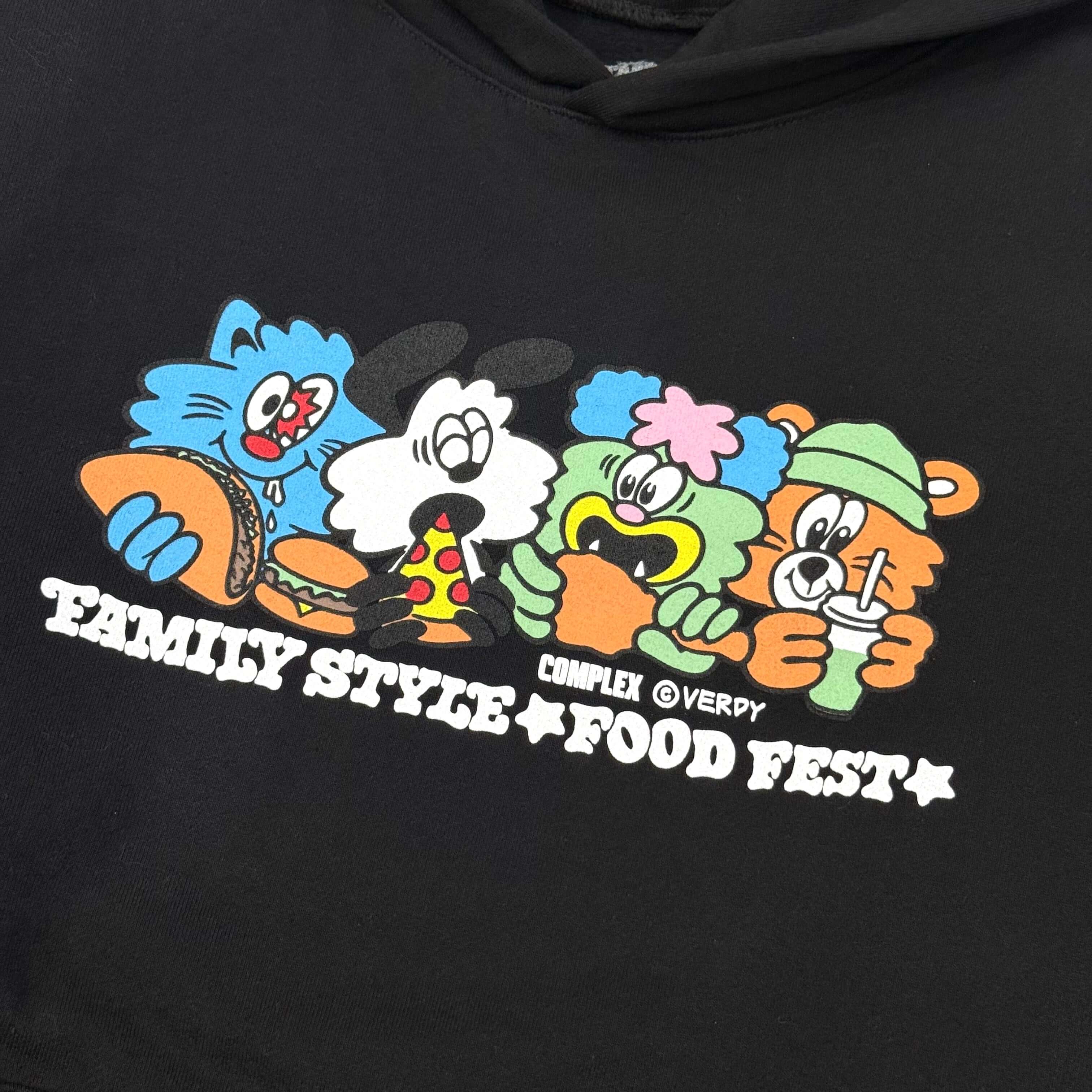 Verdy x FSFF Hoodie - Vintage Black logo Family Style Food Festival LA 2025 merch