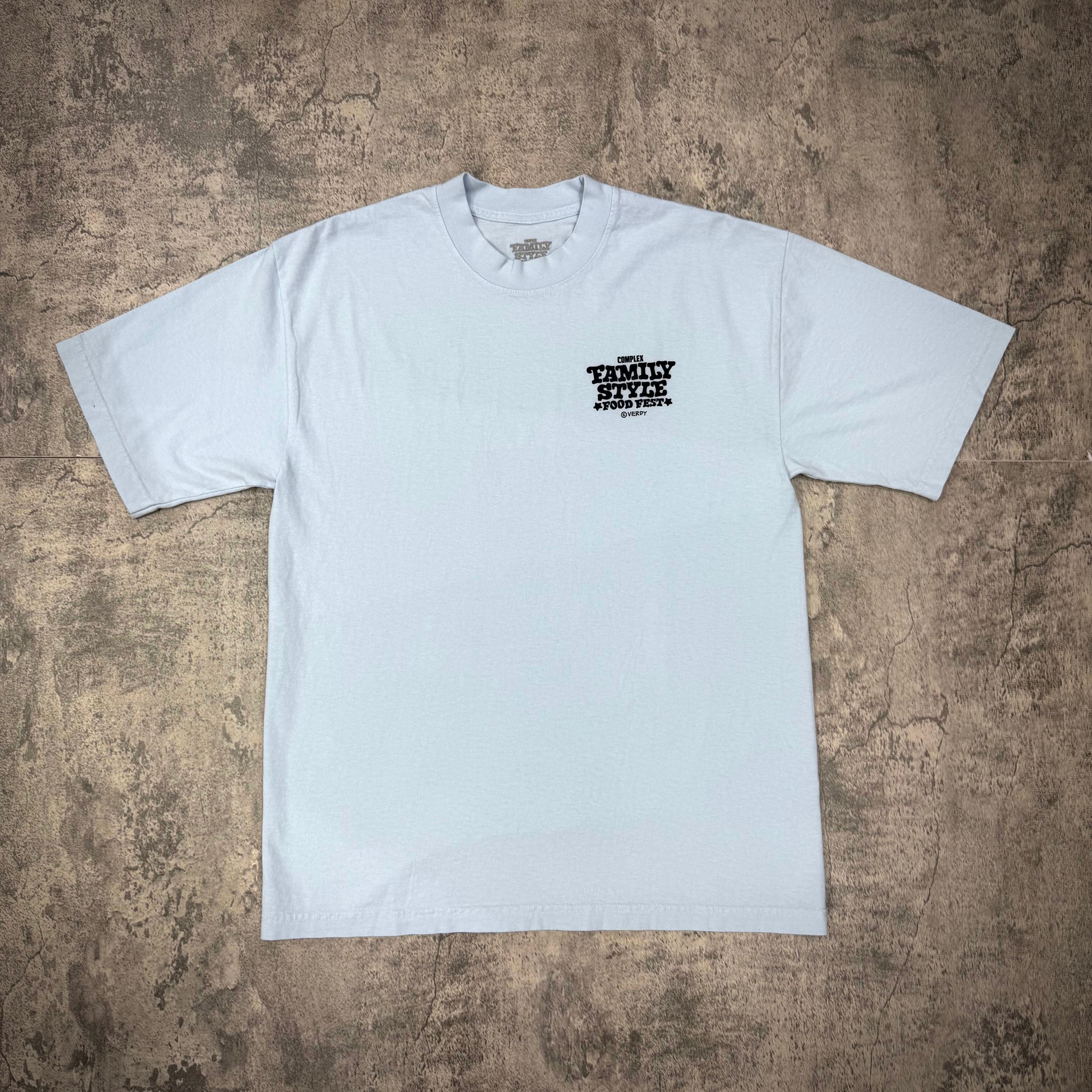 Verdy x FSFF Logo T-Shirt Family Style Food Festival LA 2025 merch blue front