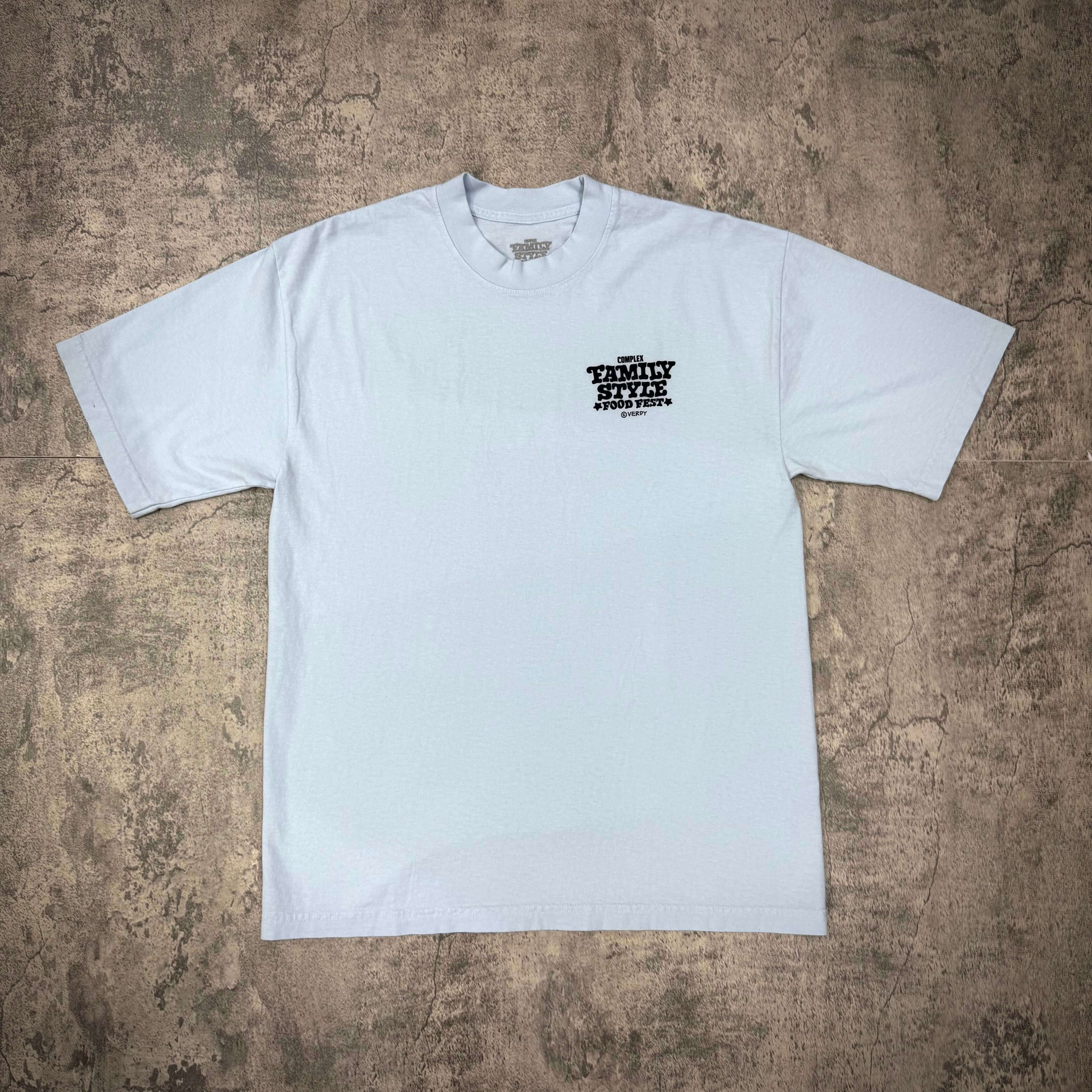 Verdy x FSFF Logo T-Shirt Family Style Food Festival LA 2025 merch blue front
