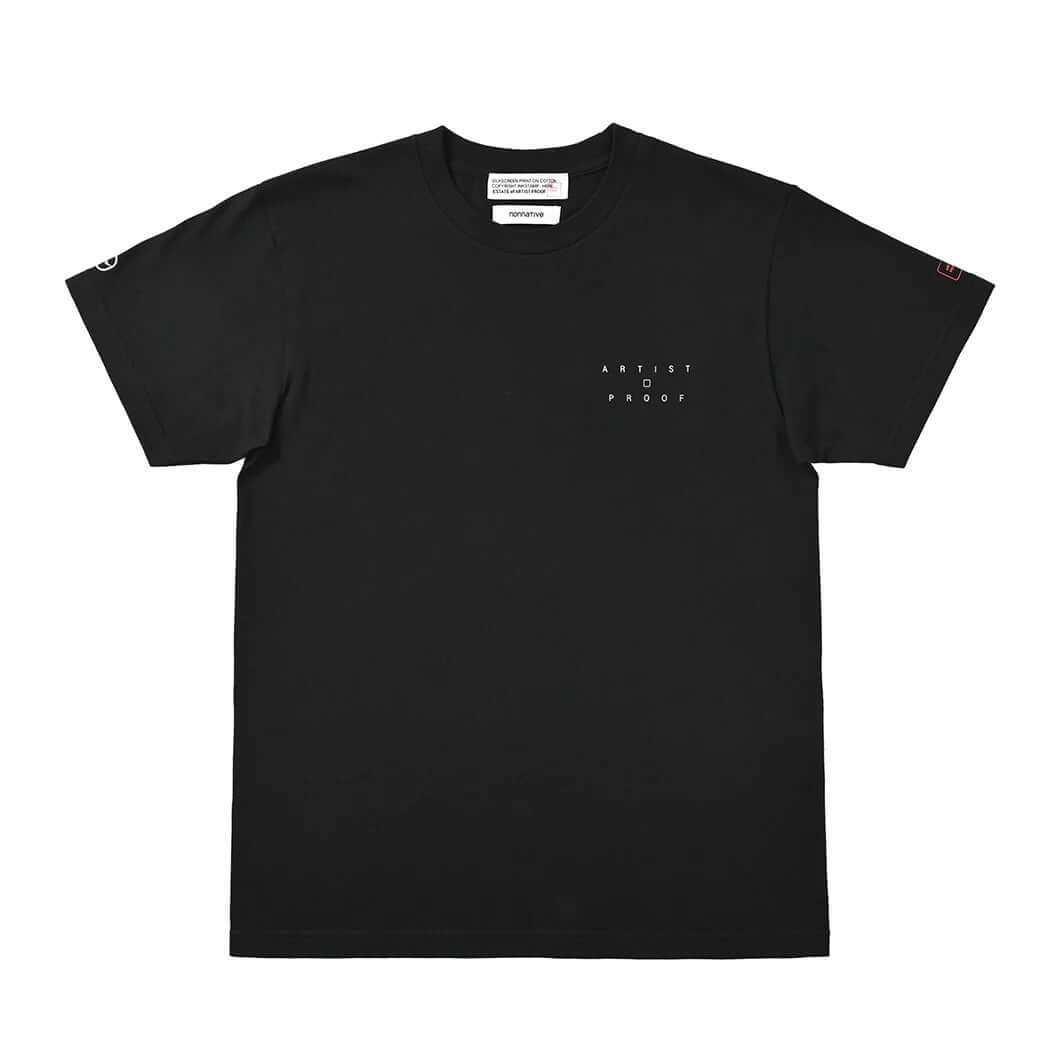 Artist Proof x Fragment x nonnative Innovaten Tee black t-shirt with minimalist design and logo