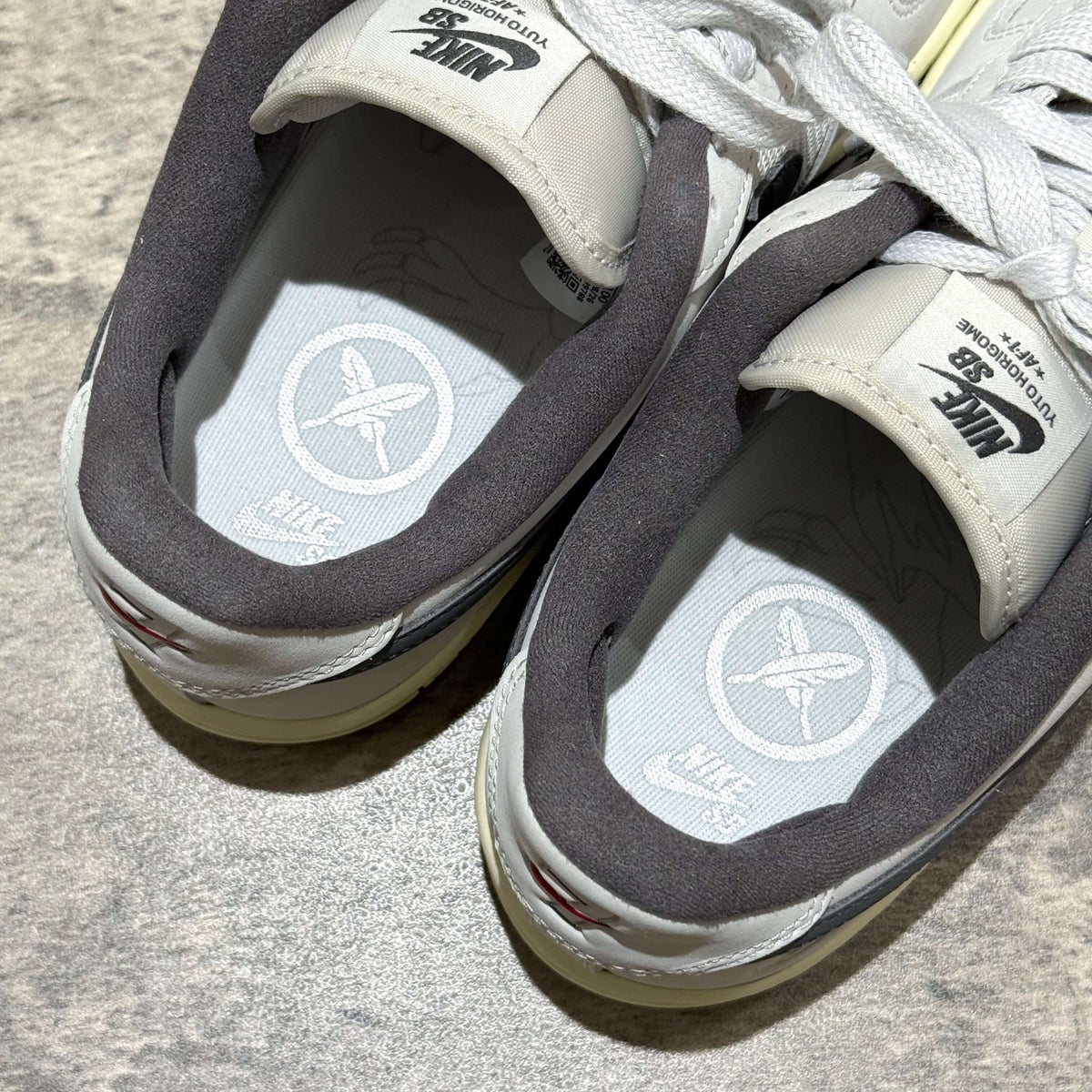 Yuto Horigome x Nike SB Air Force 1 Low IO8439-100 insoles showing logo and design details.