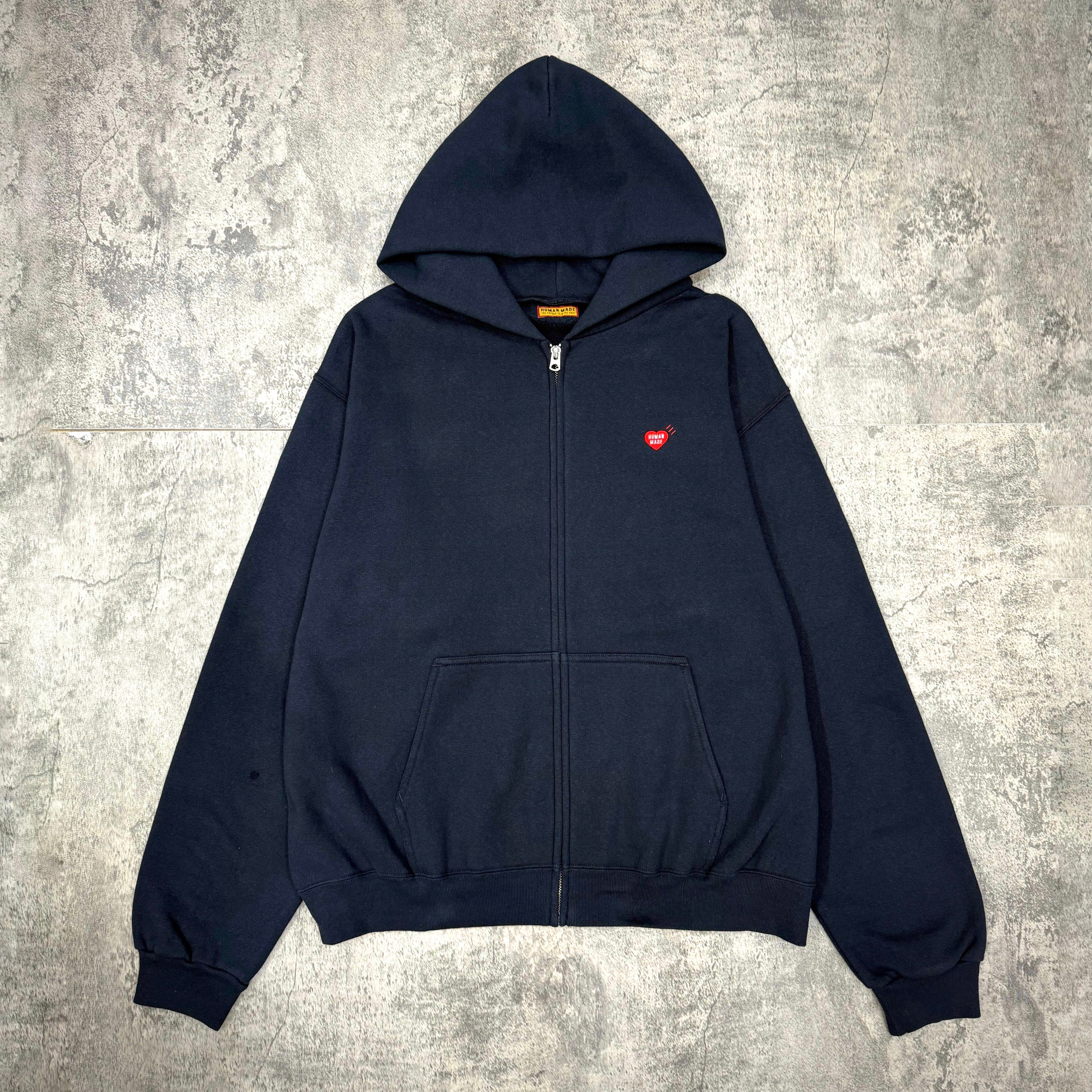 Human Made Classic Zip Up Sweat Hoodie - Navy / Black / Grey