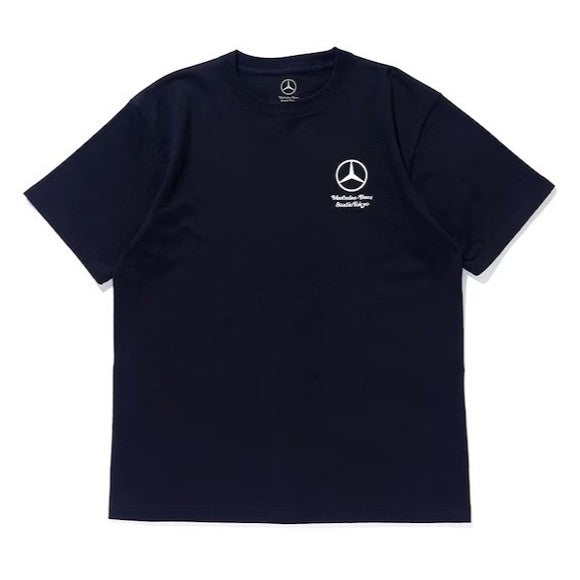 VERDY x Mercedes-Benz STUDIO TOKYO Tee - Black T-Shirt featuring Mercedes-Benz logo.