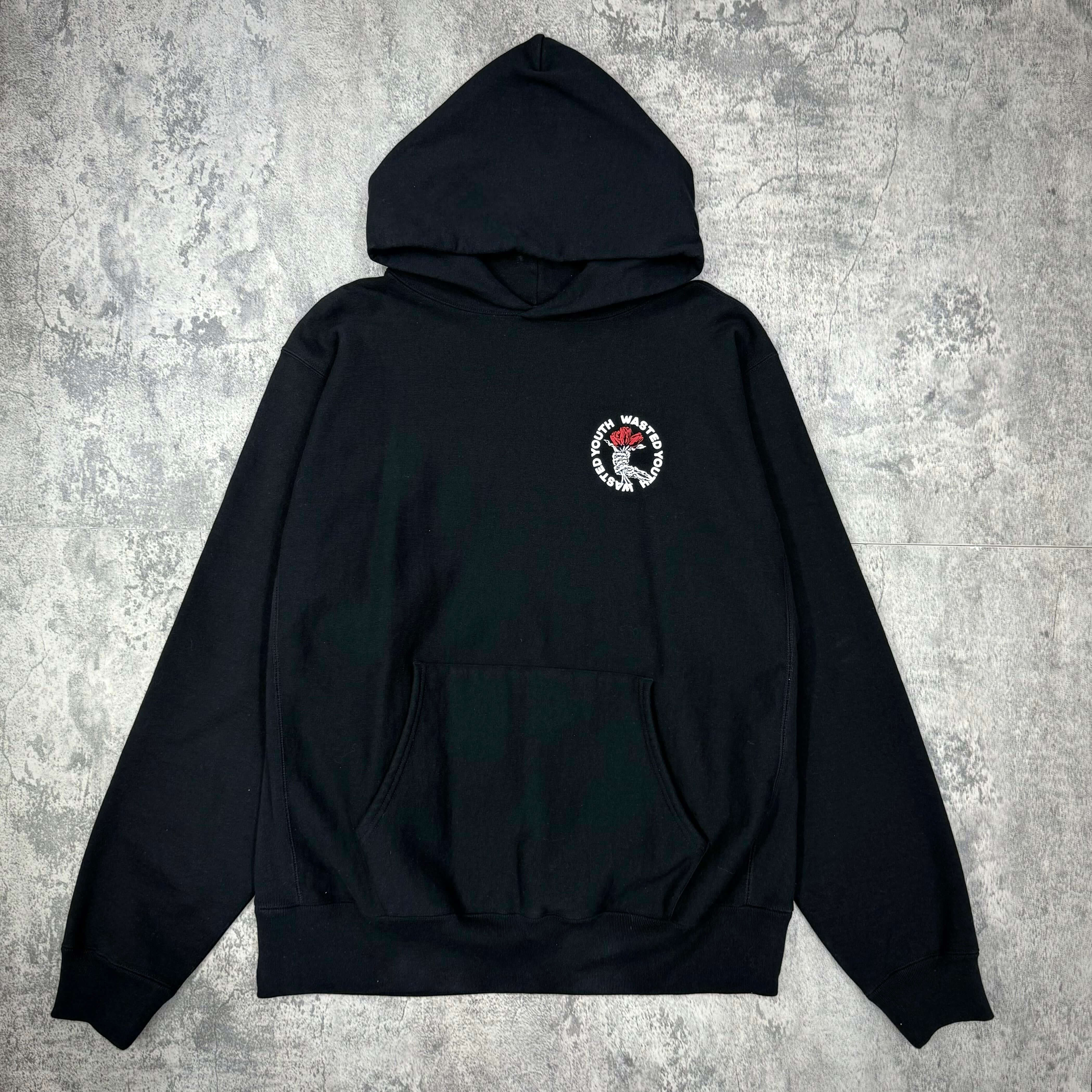 現貨 Wasted Youth Heavy Weight Hoodie #2 - Black,前方有口袋,設計簡約,適合休閒穿著,100%正品