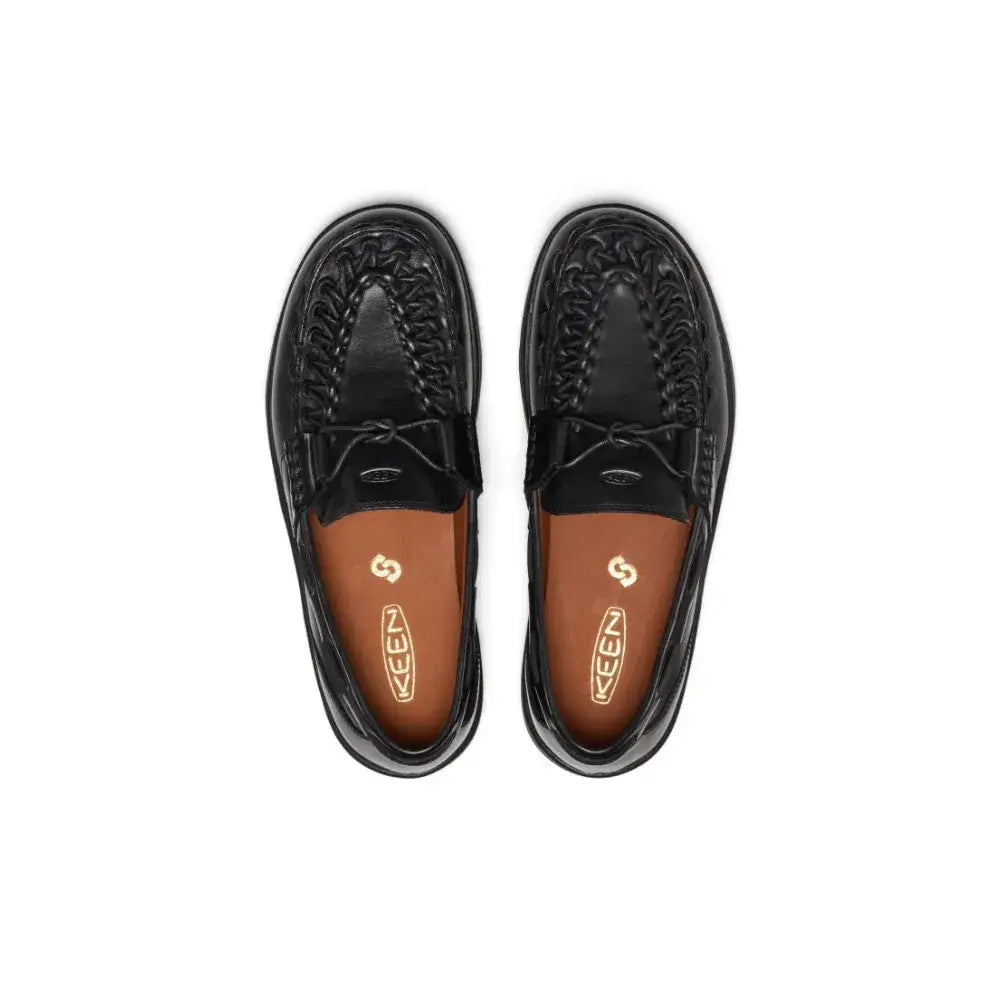 Keen Uneek Loafer Nocturnal Black, premium leather loafers with unique two-cord design.