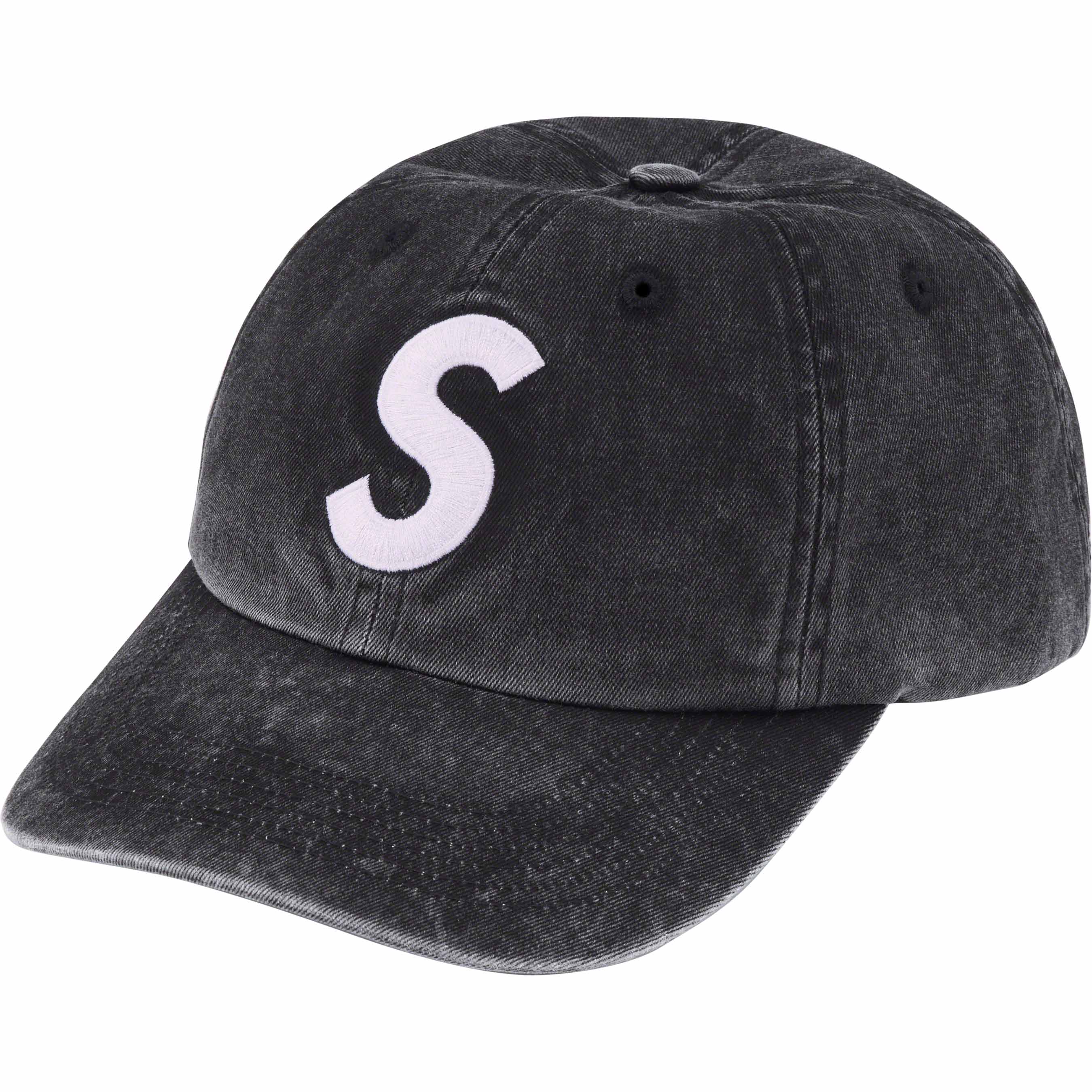 Supreme Pigment Coated Canvas S Logo 6 Panel FW23 - Black