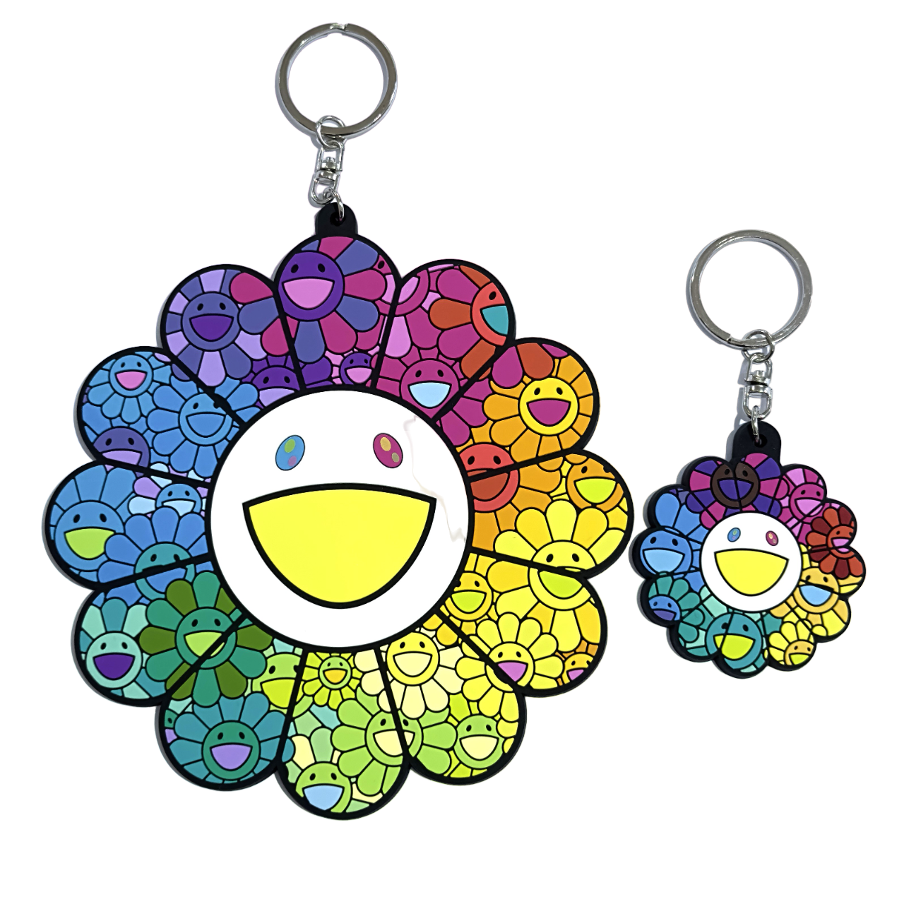 Takashi Murakami 村上隆 Rubber Flower Keyring - Rainbow Prism