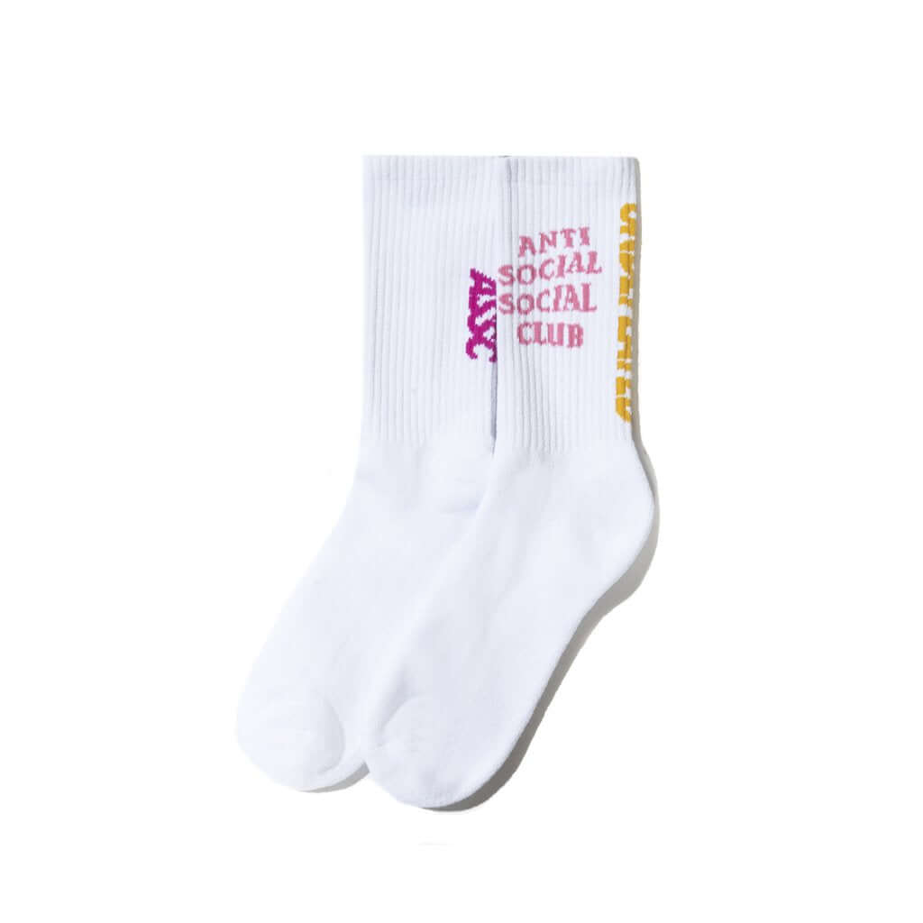 Anti Social Social Club x Undefeated Socks displayed on white background, featuring bold logo design.