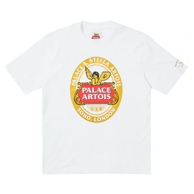 Palace x Stella Artois Coaster T-shirt - White | In stock Palace x Stella Artois Coaster T-shirt - White | In stock