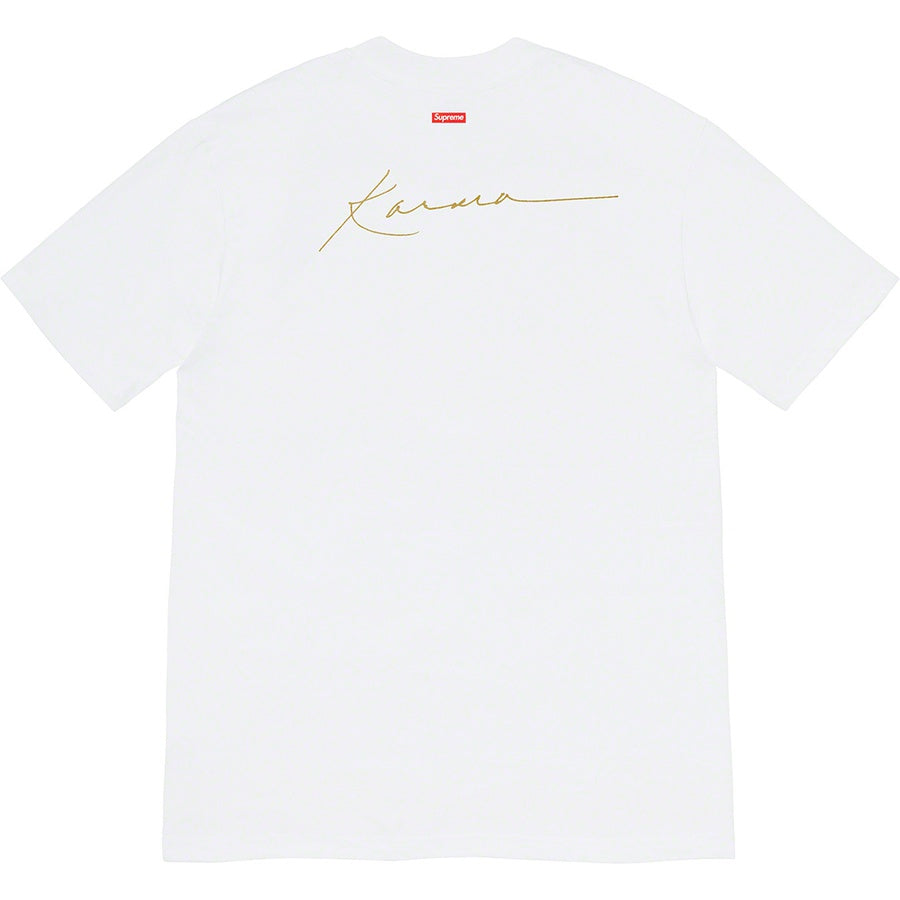 Back view of Supreme Pharoah Sanders Tee - White featuring gold signature detail.