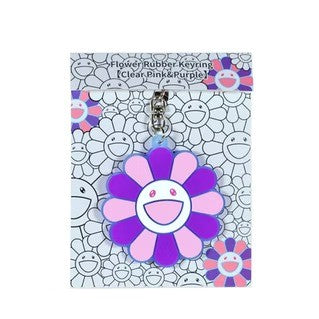 Takashi Murakami Rubber Flower Keyring - ClearPink/Purple