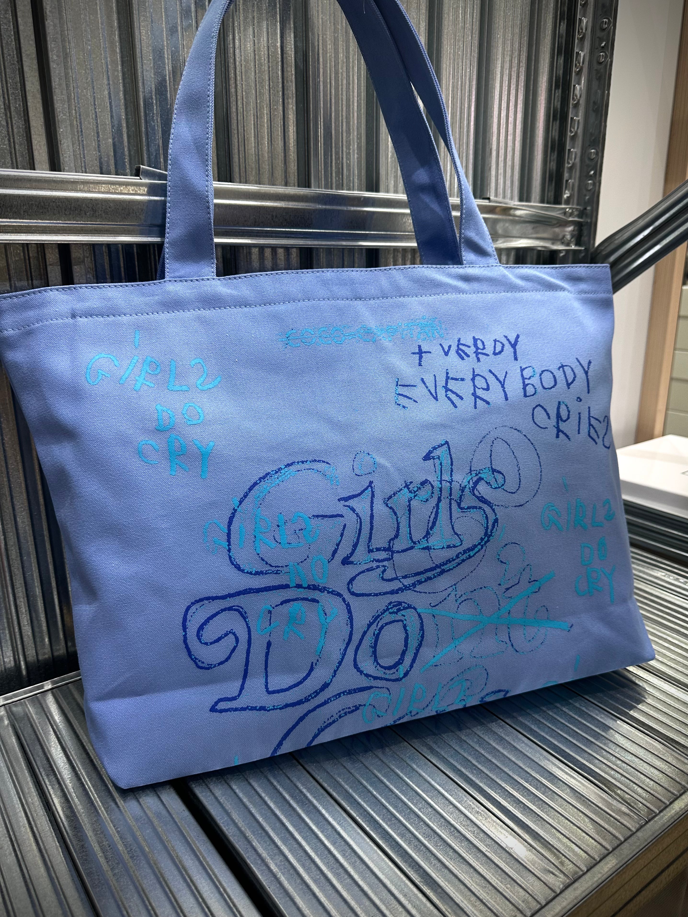 女孩不哭 x 船長托特包 - 藍色