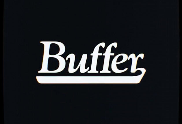 Logo of Buffer Official Collection on a dark background, reflecting vintage streetwear aesthetics.