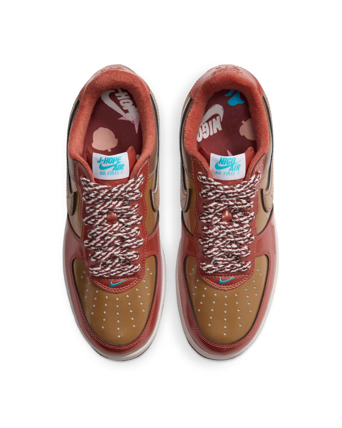 01 x Nigo x J-HOPE Nike Air Force 1 IO8766-800 featuring unique design and vibrant colors.