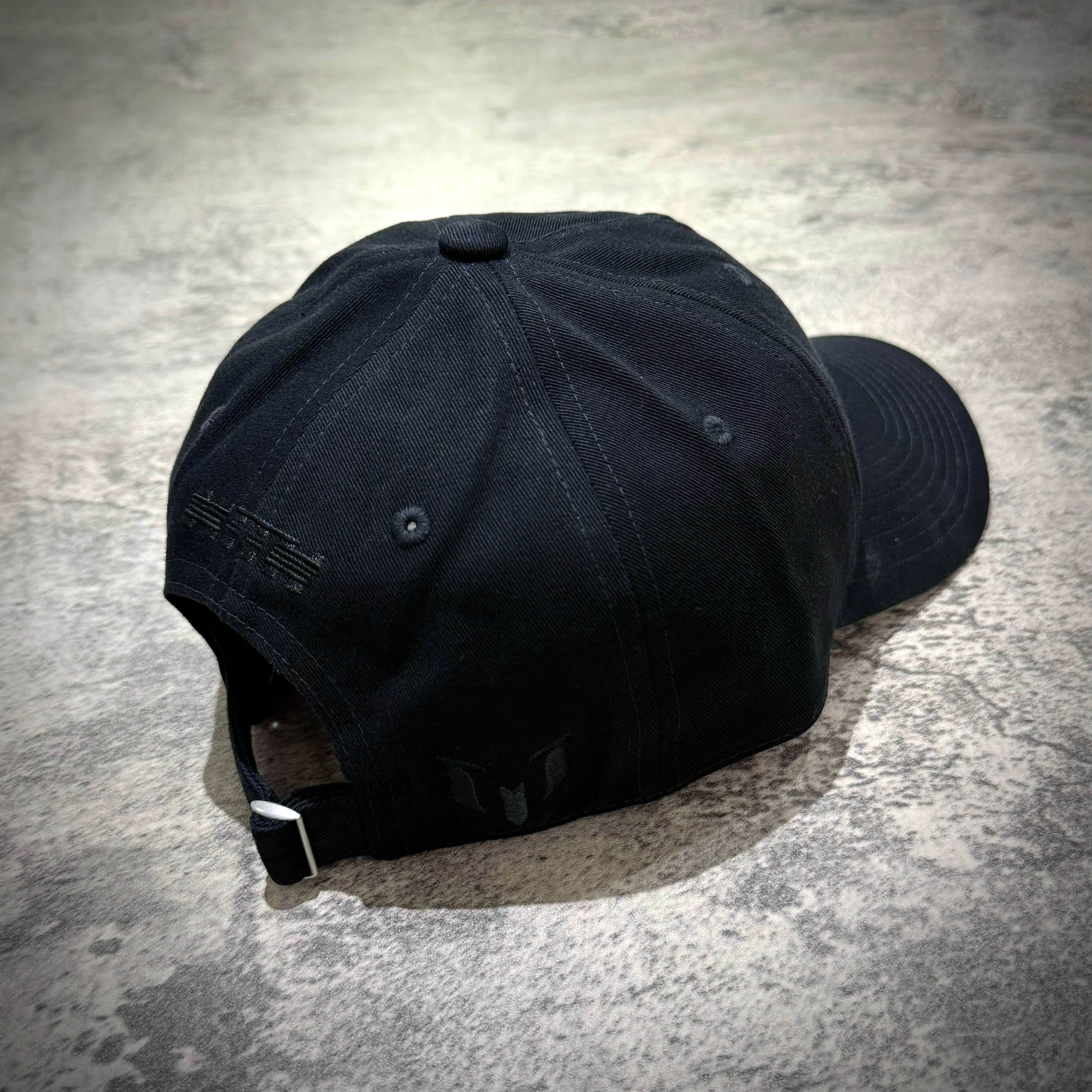 KITH x MESSI for adidas Football Trcuker Hat / 6 Panel Cap view from the back showing adjustable strap and logo.