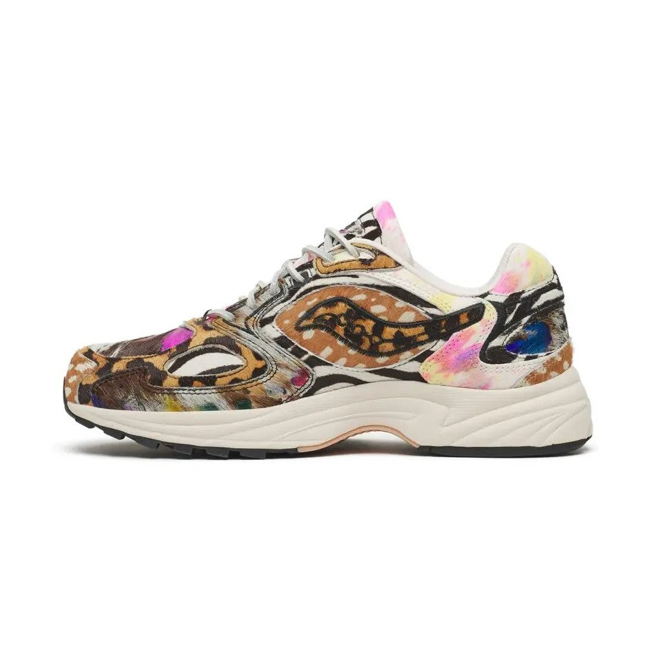 Saucony x Westside Gunn Grid Jazz 9 Awesome God sneaker with colorful abstract design