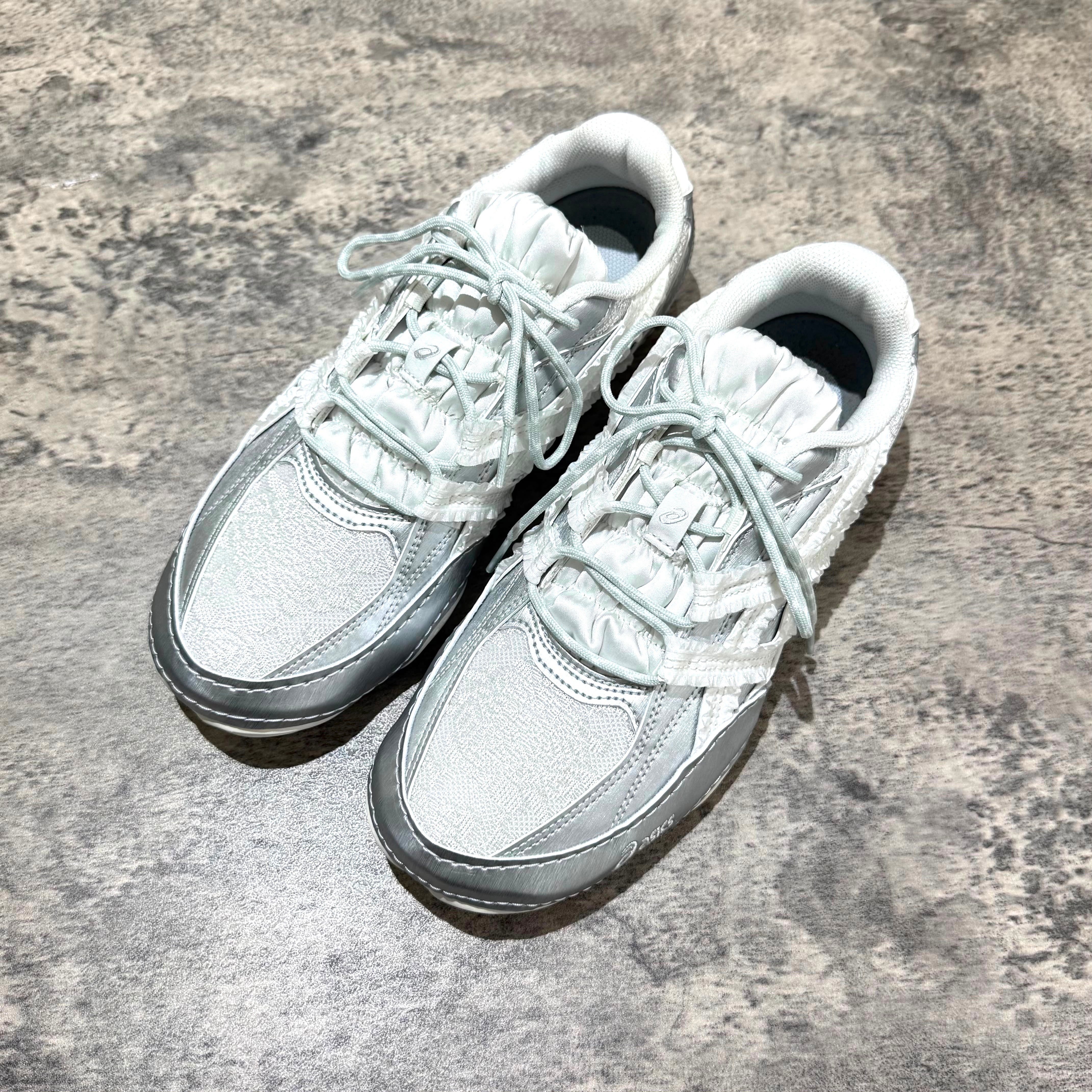Asics x Empty Behavior Hypersync in Pure Silver White with unique design and comfortable fit.