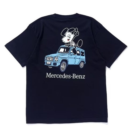 VICK x Mercedes-Benz G-Class Tee - Black Blue featuring graphic of character with Mercedes-Benz G-Class car.