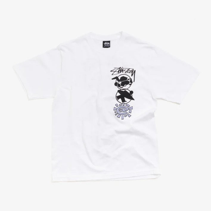 Stussy x Always Do What You Should Do Stack Tee featuring a unique design on a white t-shirt.
