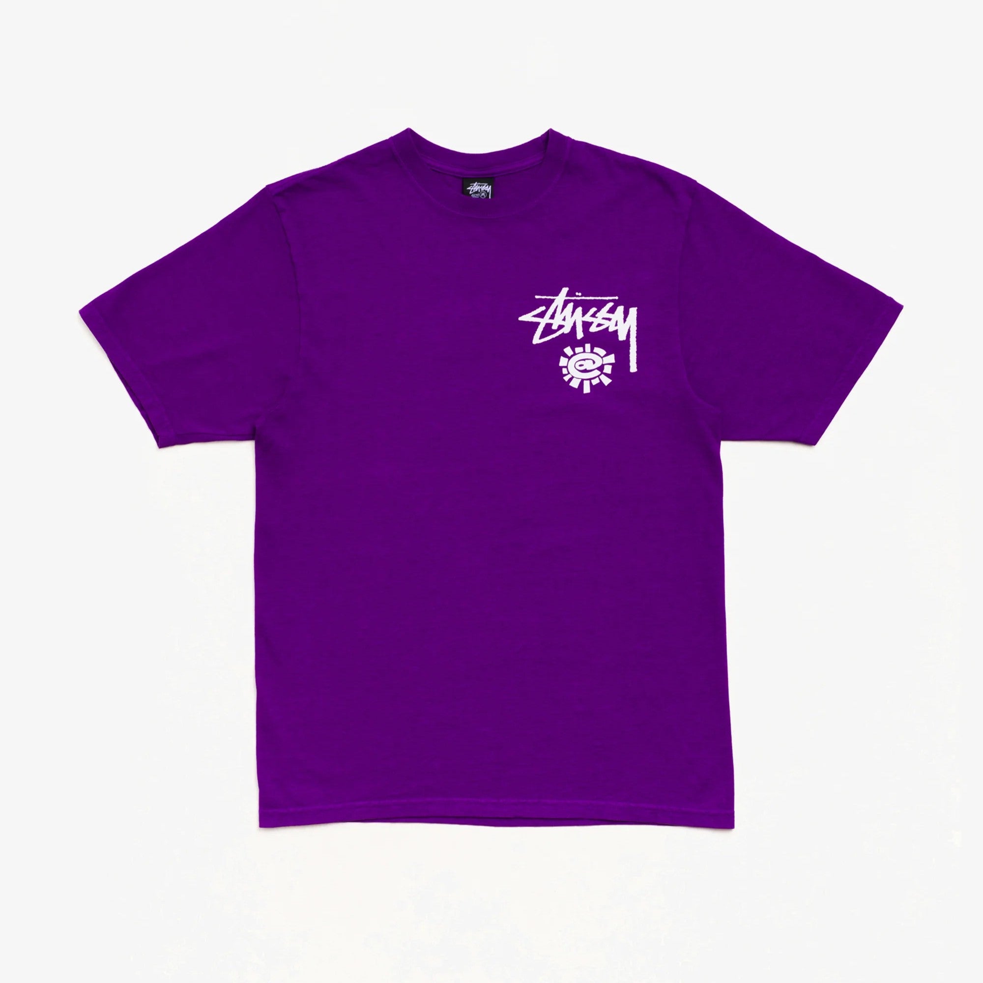 Stussy x Always Do What You Should Do World Tour Tee in purple color with logo print on chest.