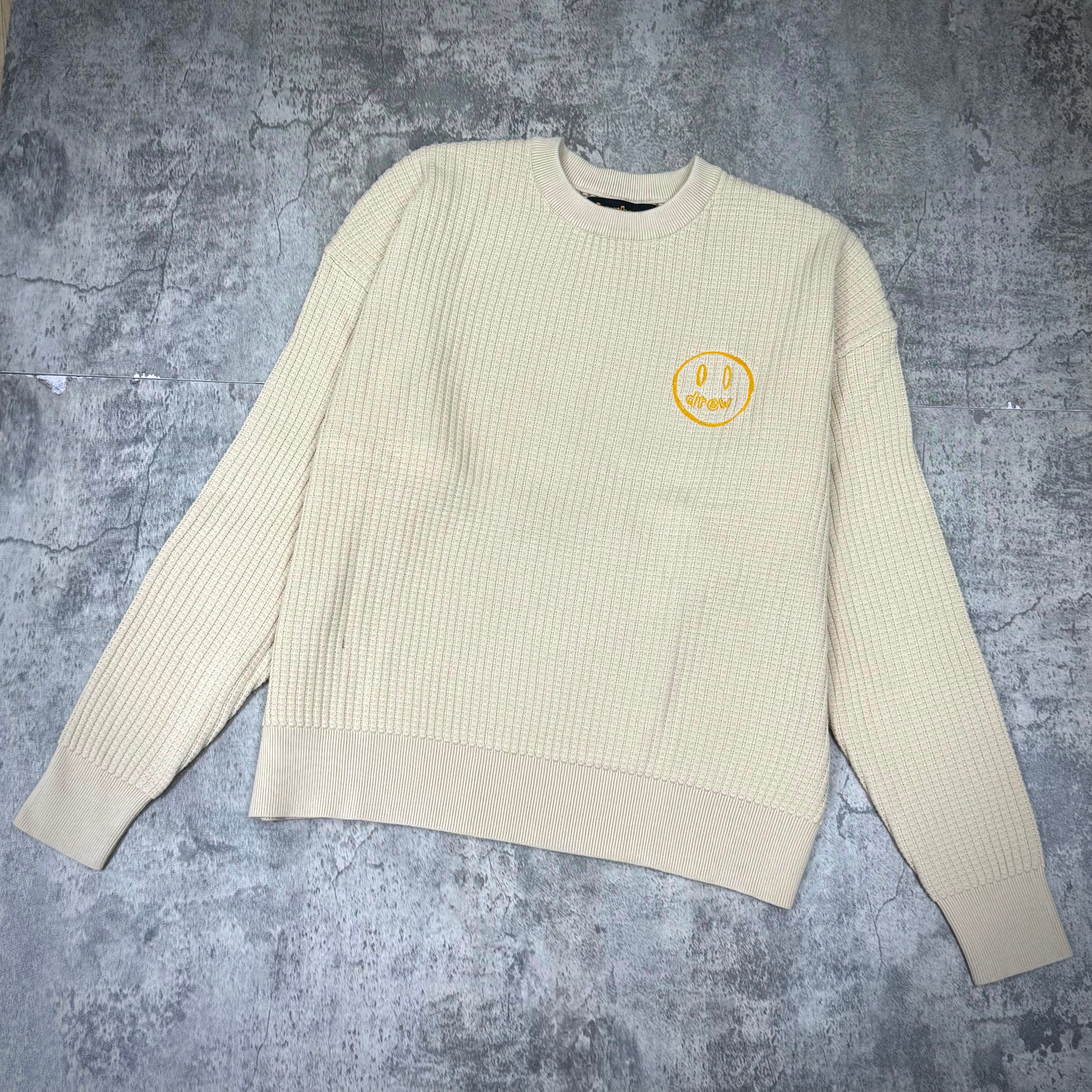 Drew House Mascot Waffle Sweater - Cream