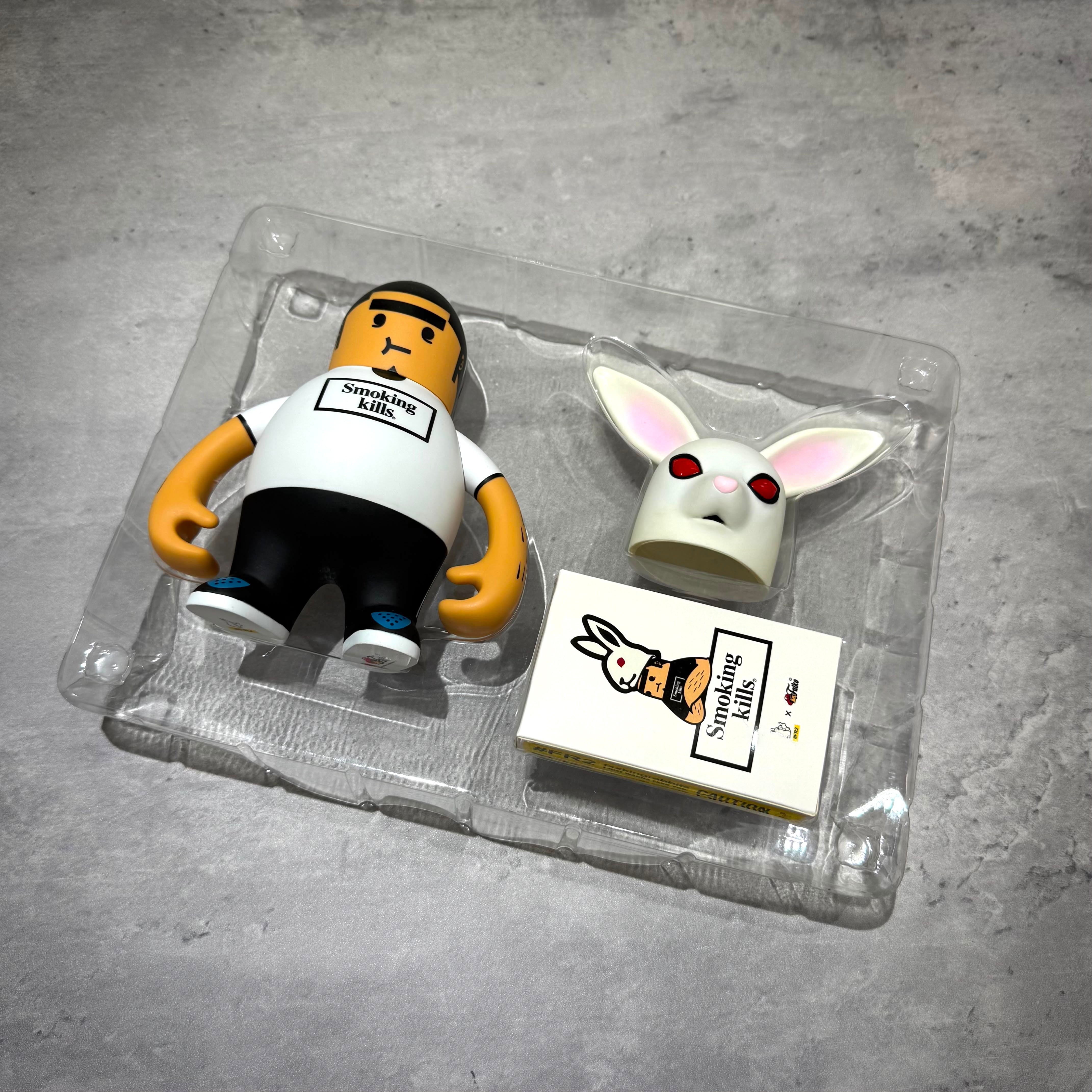 FR2 Fatko X FR2 Figure Doll - White/Black with additional head and box in packaging