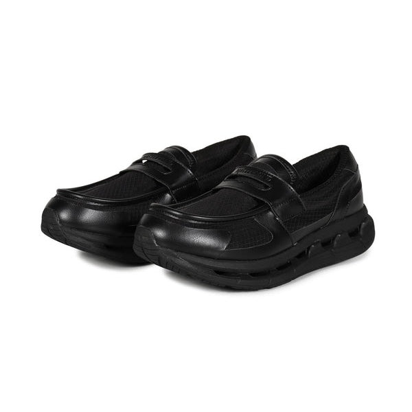 Mastermind World x Moisthrough 360 Hobalips stylish black shoes with mesh detailing.