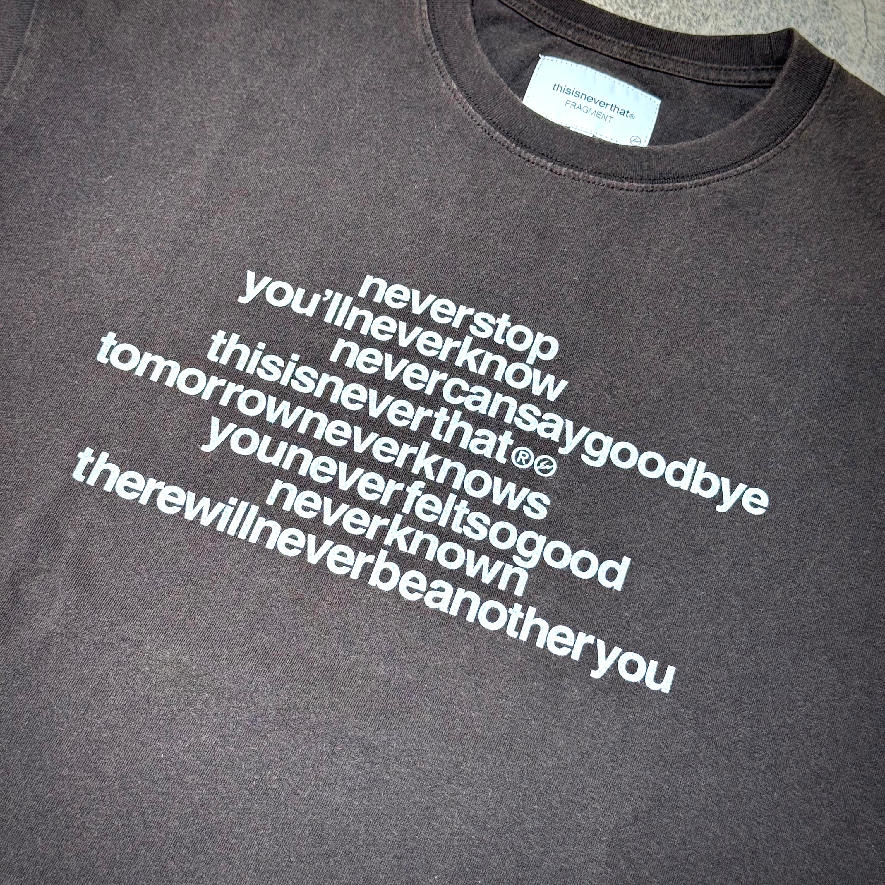 thisisneverthat x Fragment Design Tee - Off Black Available Now