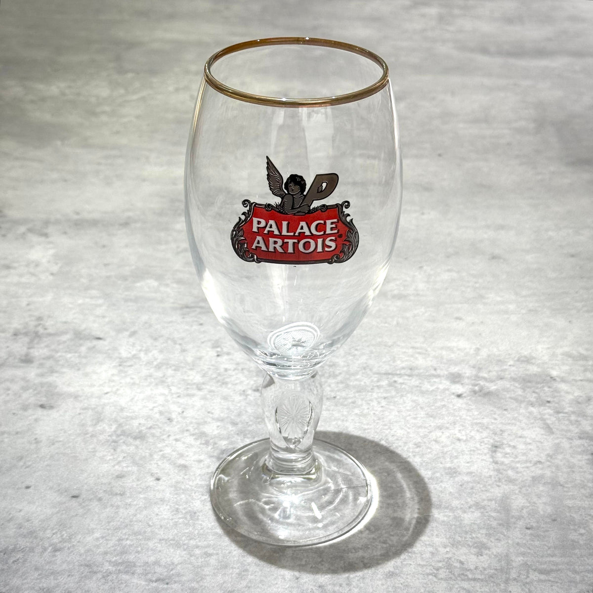 Palace x Stella Artois 500ML Pint Chalice - Clear featuring the Palace Artois logo on a clear glass.