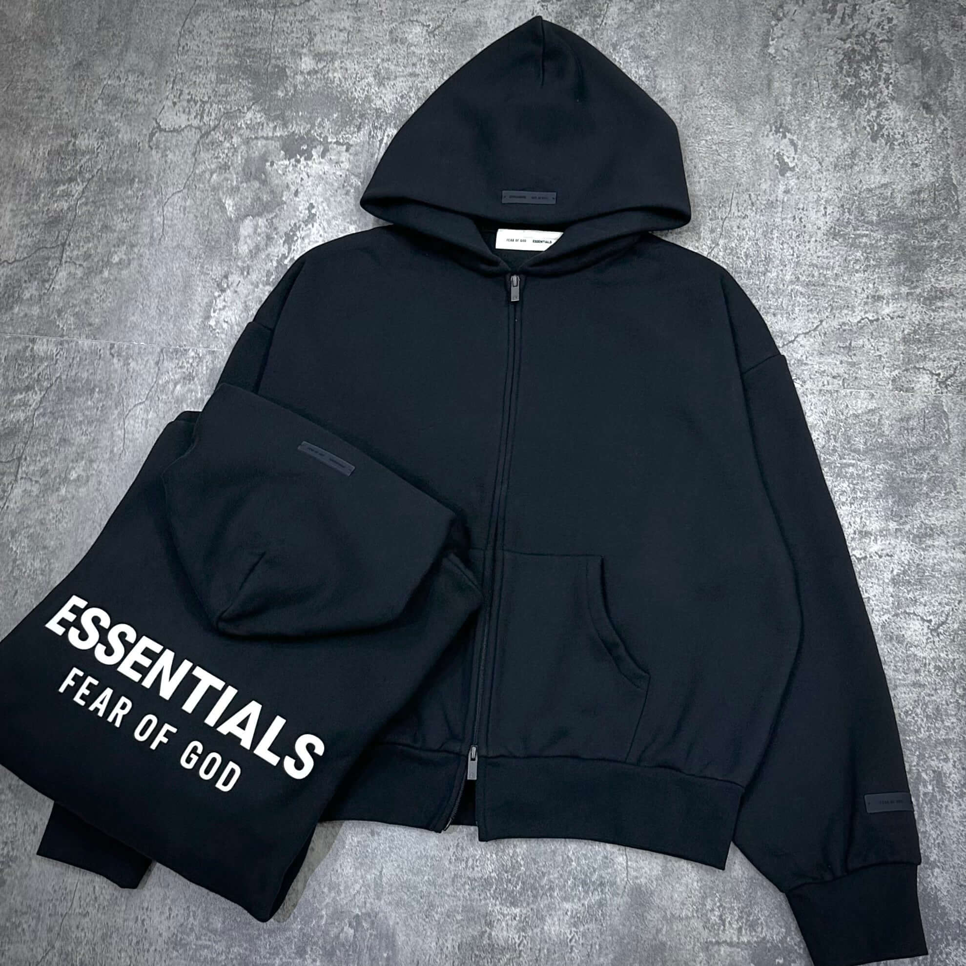 FOG Essentials Classic Fit Fleece Zip Up SS25 - Jet Black | In stock