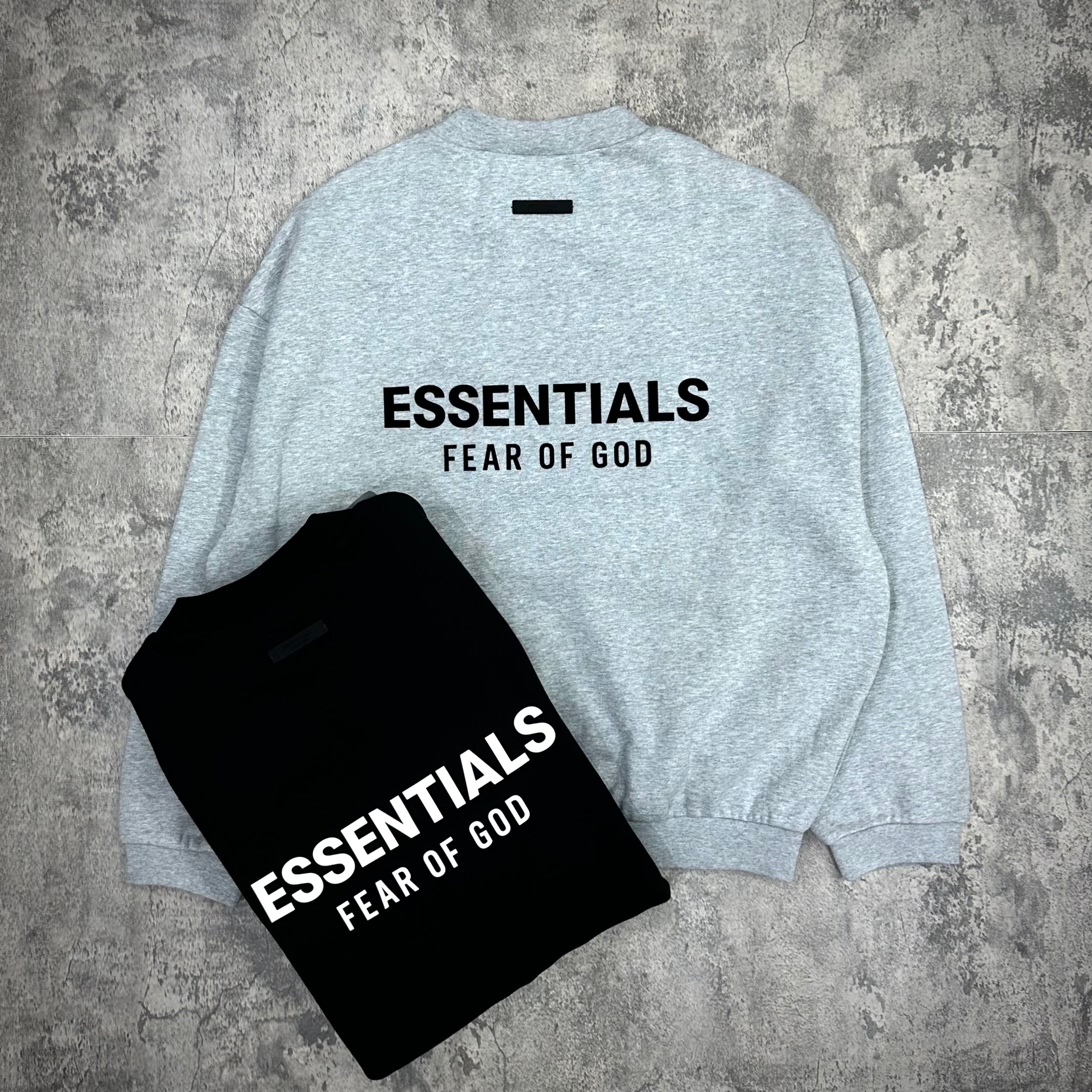 FOG Essentials Fleece Crewneck FW24 - Jet Black / Light Heather