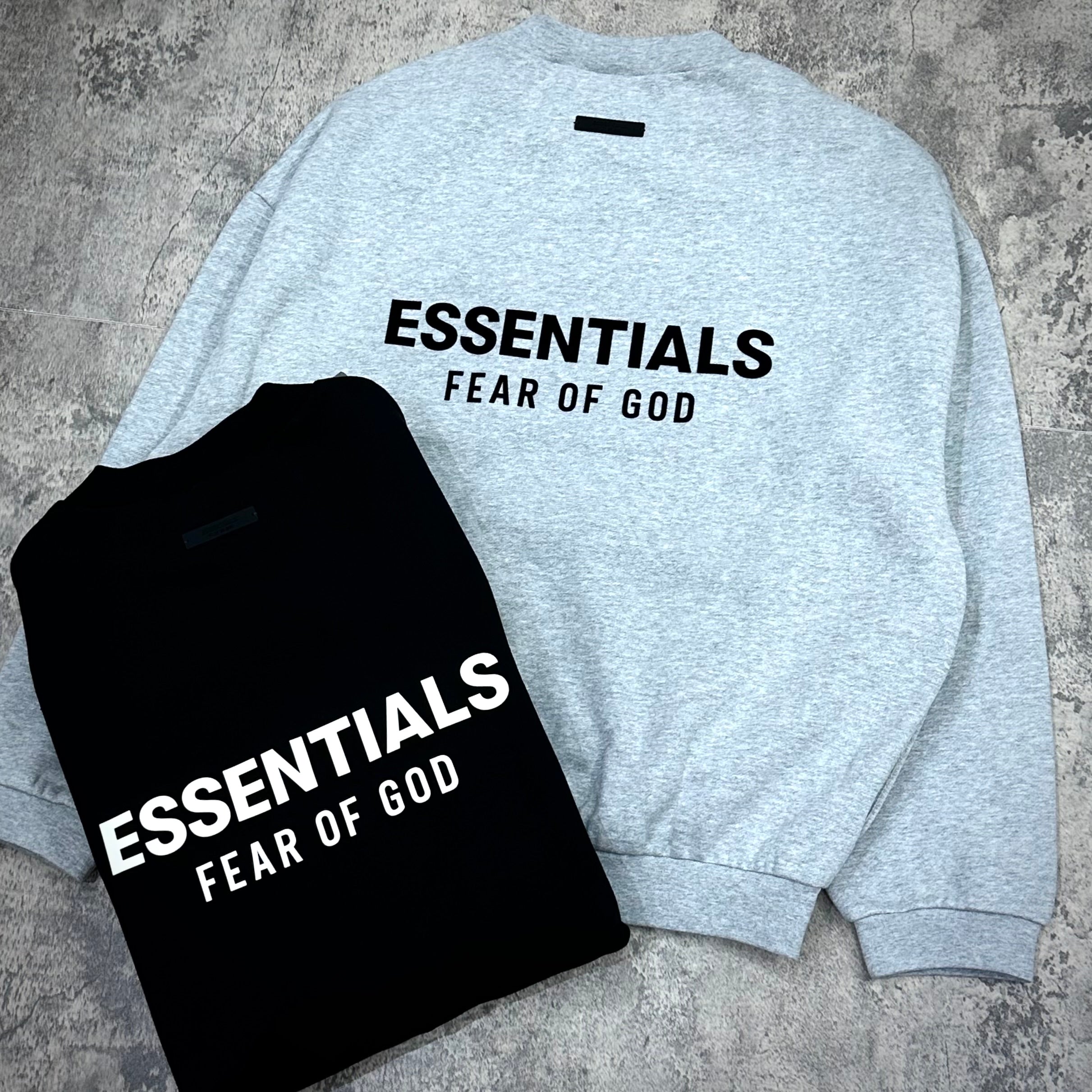 FOG Essentials Fleece Crewneck FW24 - Jet Black / Light Heather