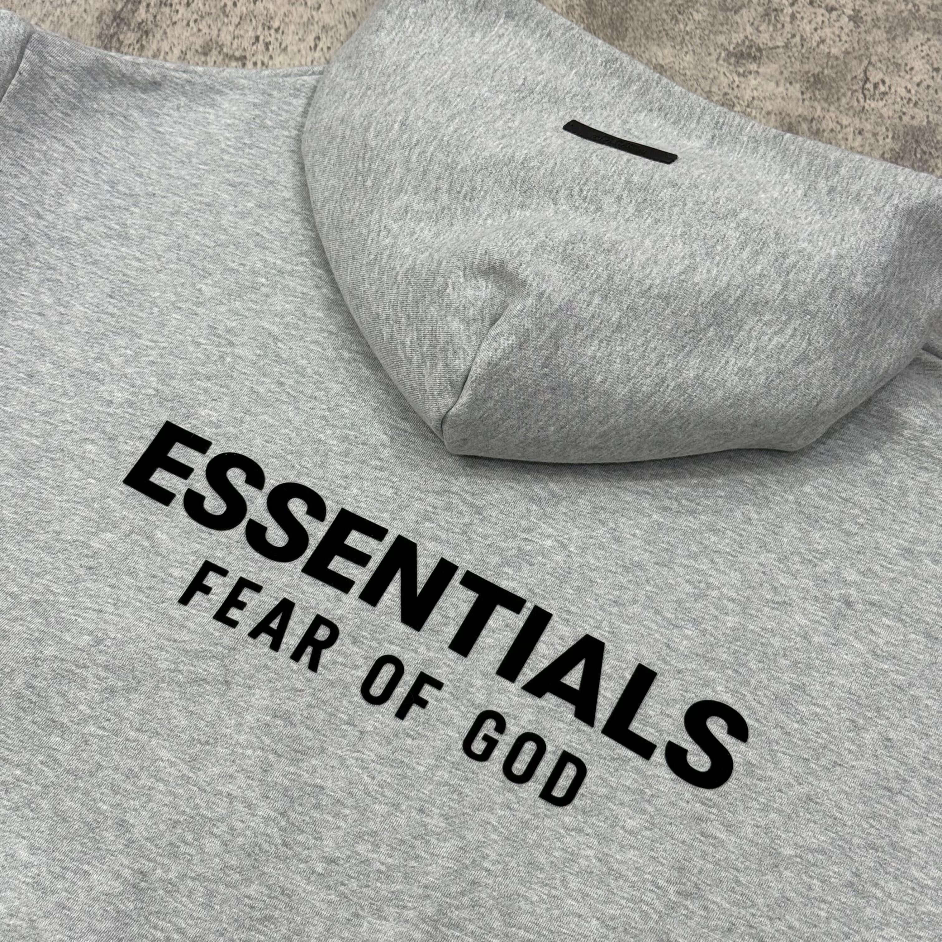 FOG Essentials Fleece Hoodie FW24 - LIGHT HEATHER LOGO