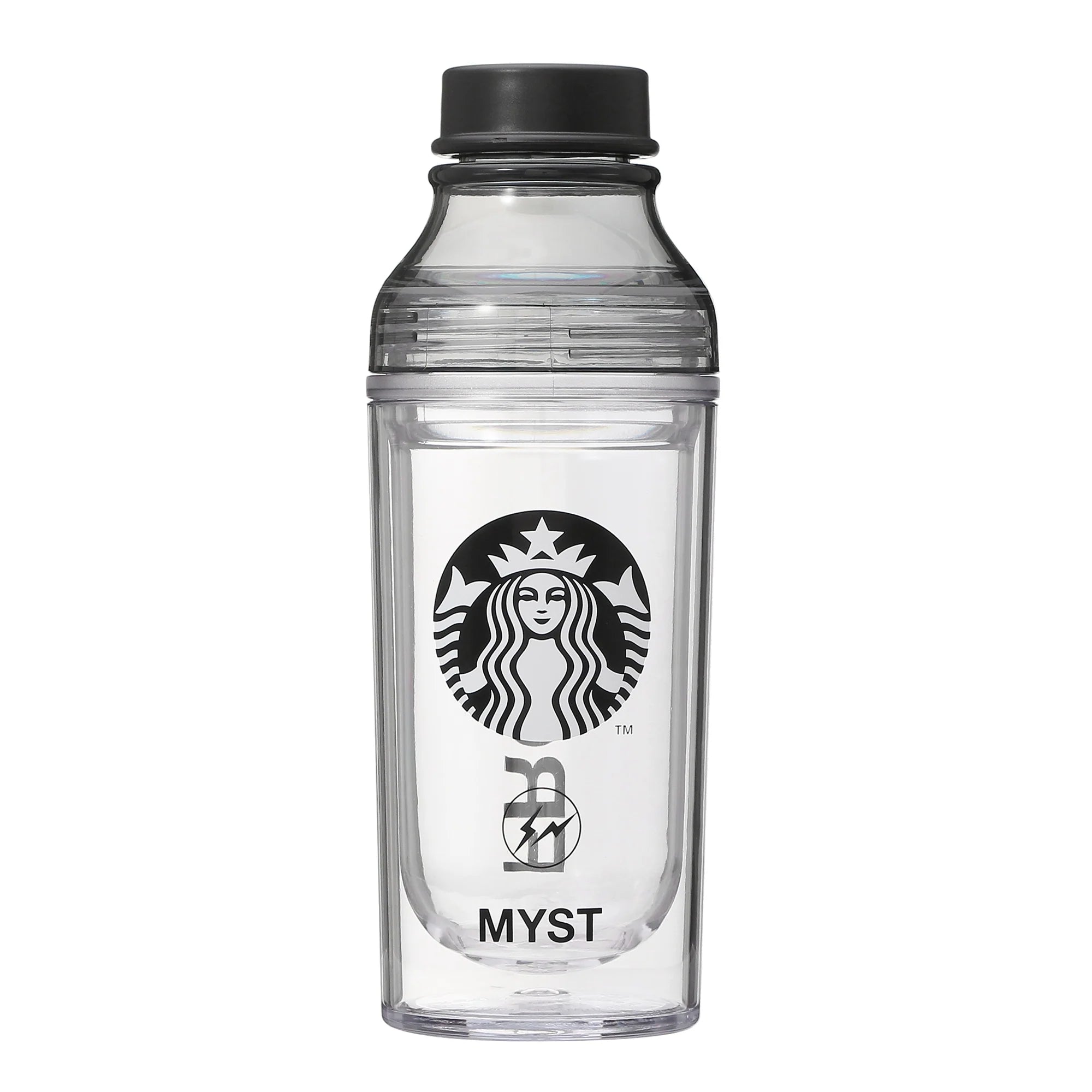 FRGMT MYST x STARBUCKS Double Wall Sunny Bottle 473ml with clear design and iconic logo
