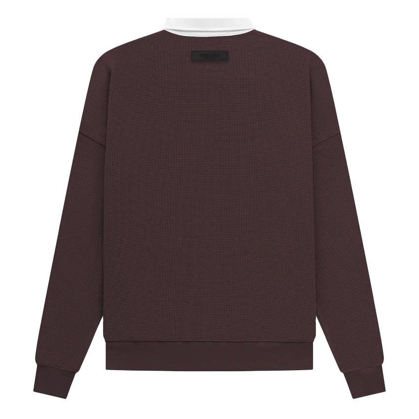 Fear of God Essentials Waffle Henley Rugby - Plum