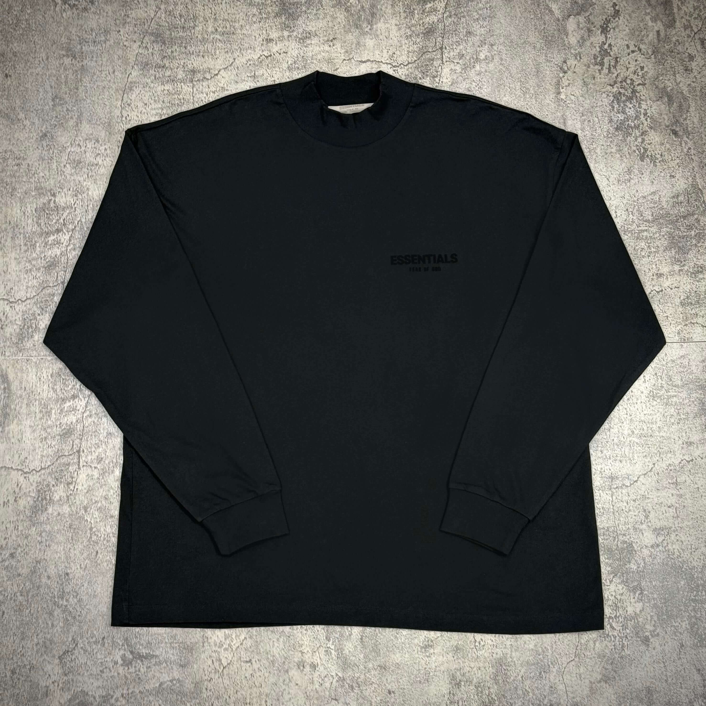Fear of God Essentials Logo L/S Tee SS22 - Black front