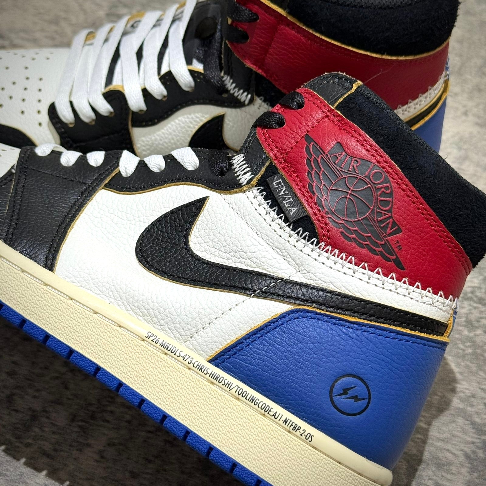 Fragment x Union x Air Jordan 1 High - Black & Varsity Red
