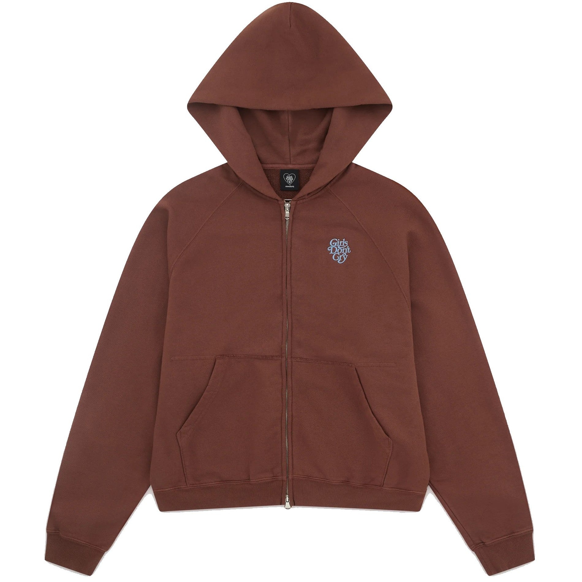 Girls Don't Cry Logo Zip Hoodie - Brown
