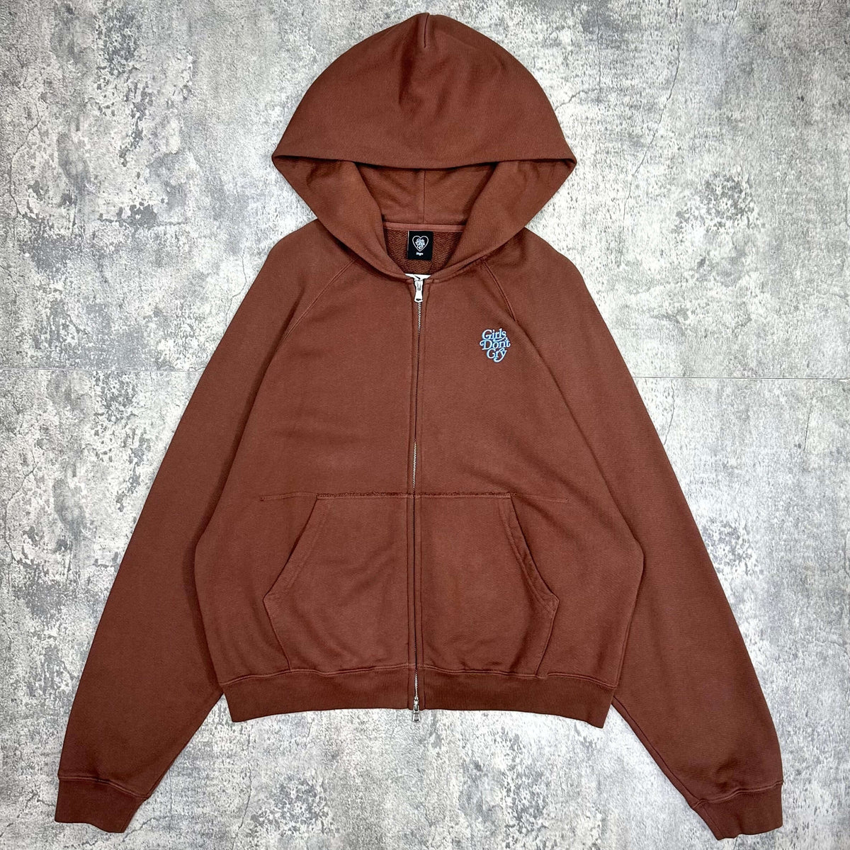 Girls Don't Cry Logo Zip Hoodie - Brown | In stock