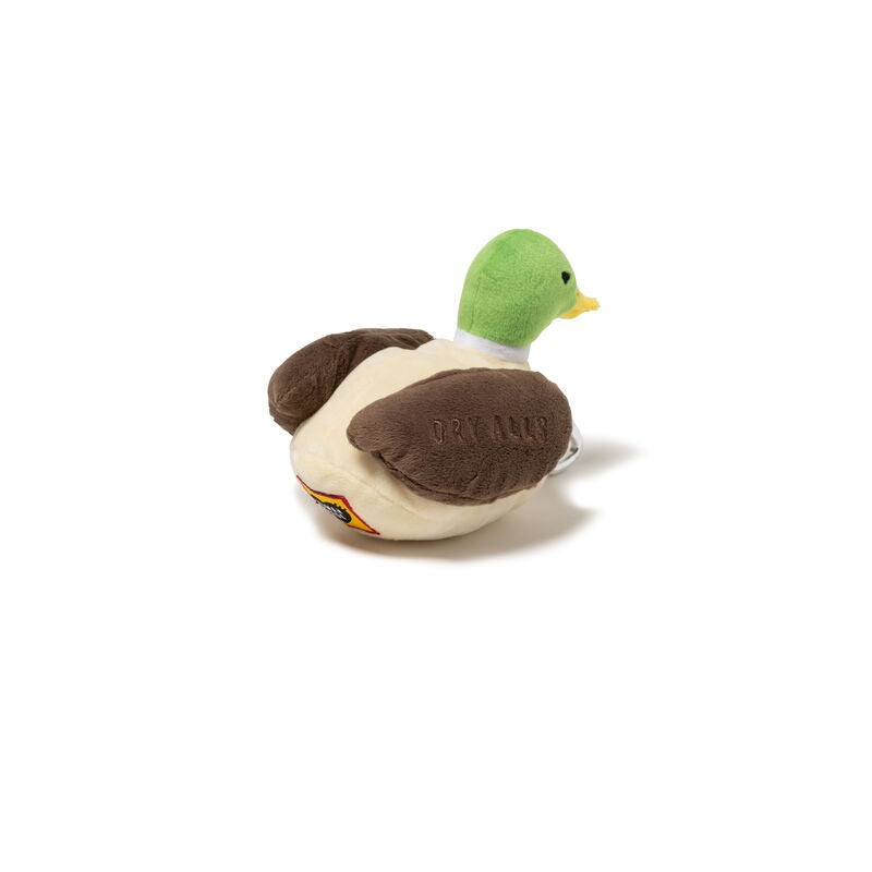 Human Made Duck Plush Pouch featuring a cute plush duck design with green head and brown wings.