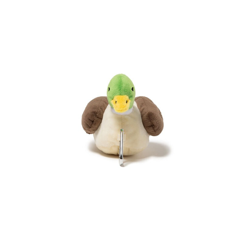 Human Made Duck Plush Pouch featuring a cute duck design with green head and brown wings, perfect for carrying essentials.