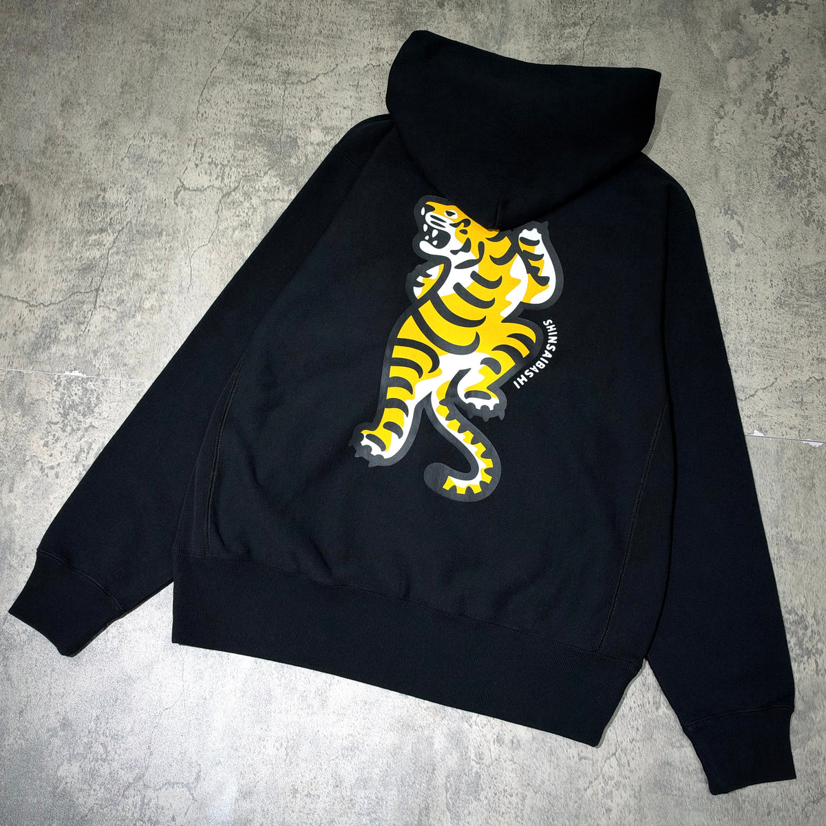 Human Made Shinsaibashi Exclusive Tiger Heavyweight Hoodie with vibrant tiger print on back