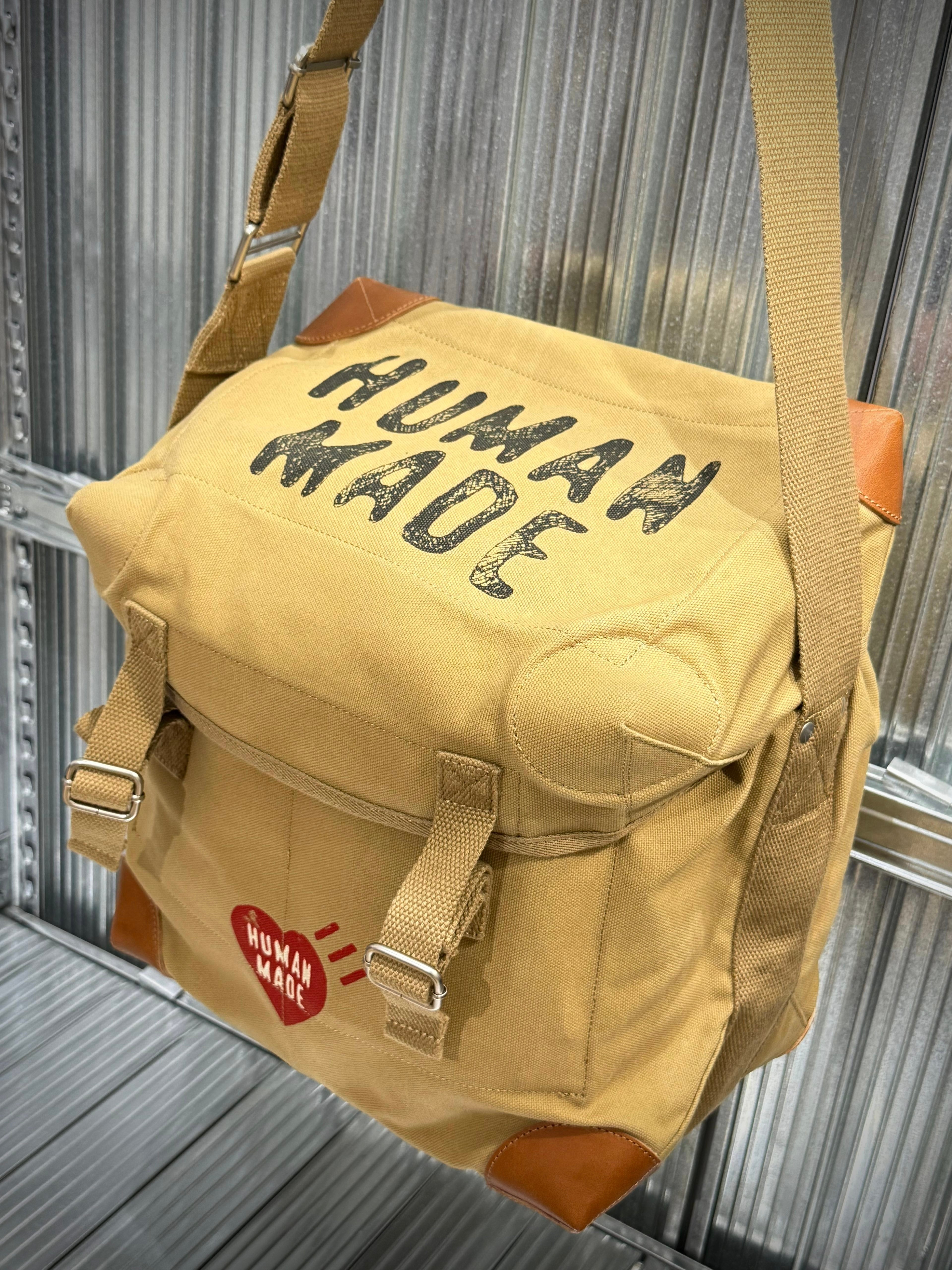 Human made canvas shoulder bag brown