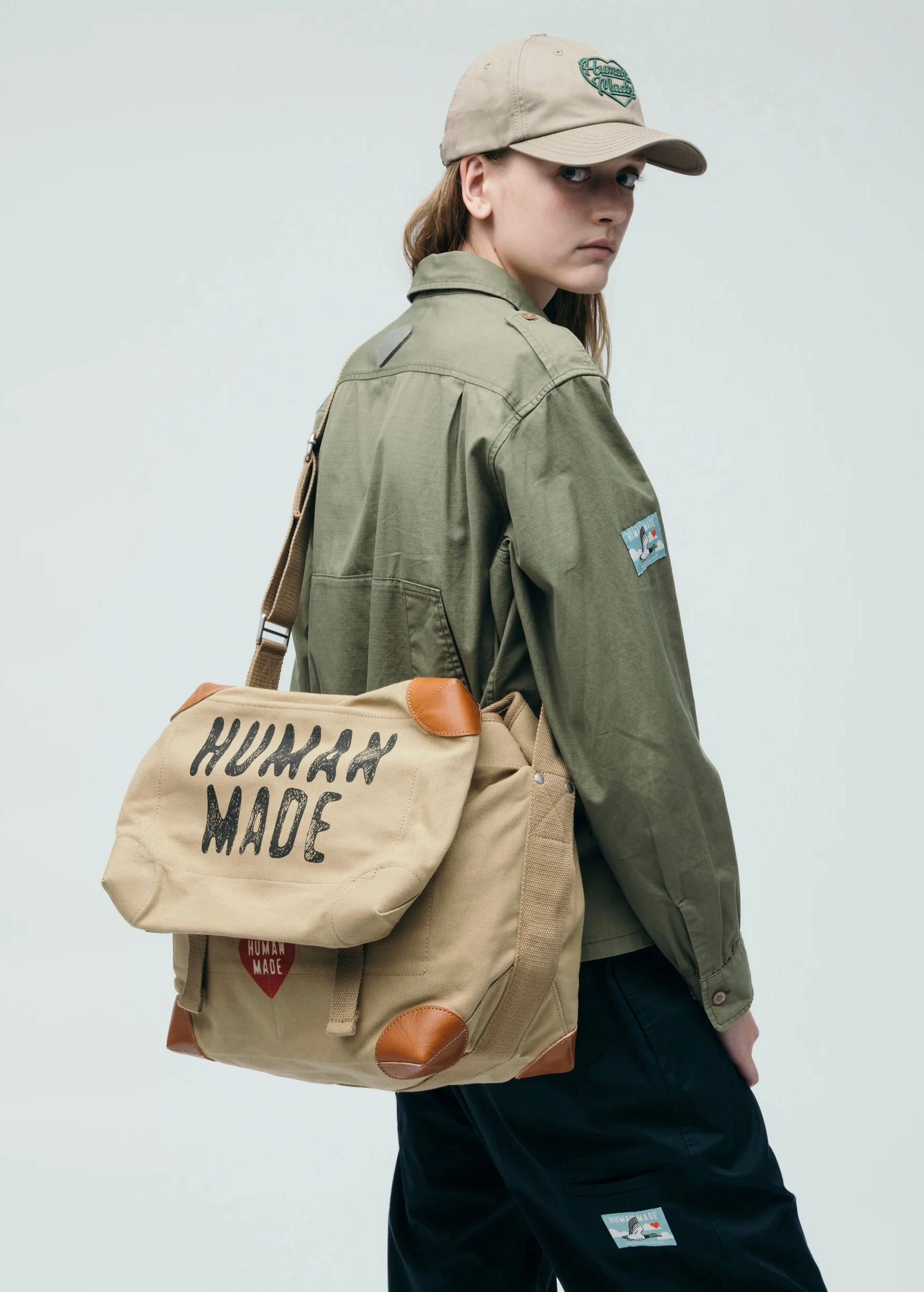 Human Made Canvas Shoulder Bag - Brown