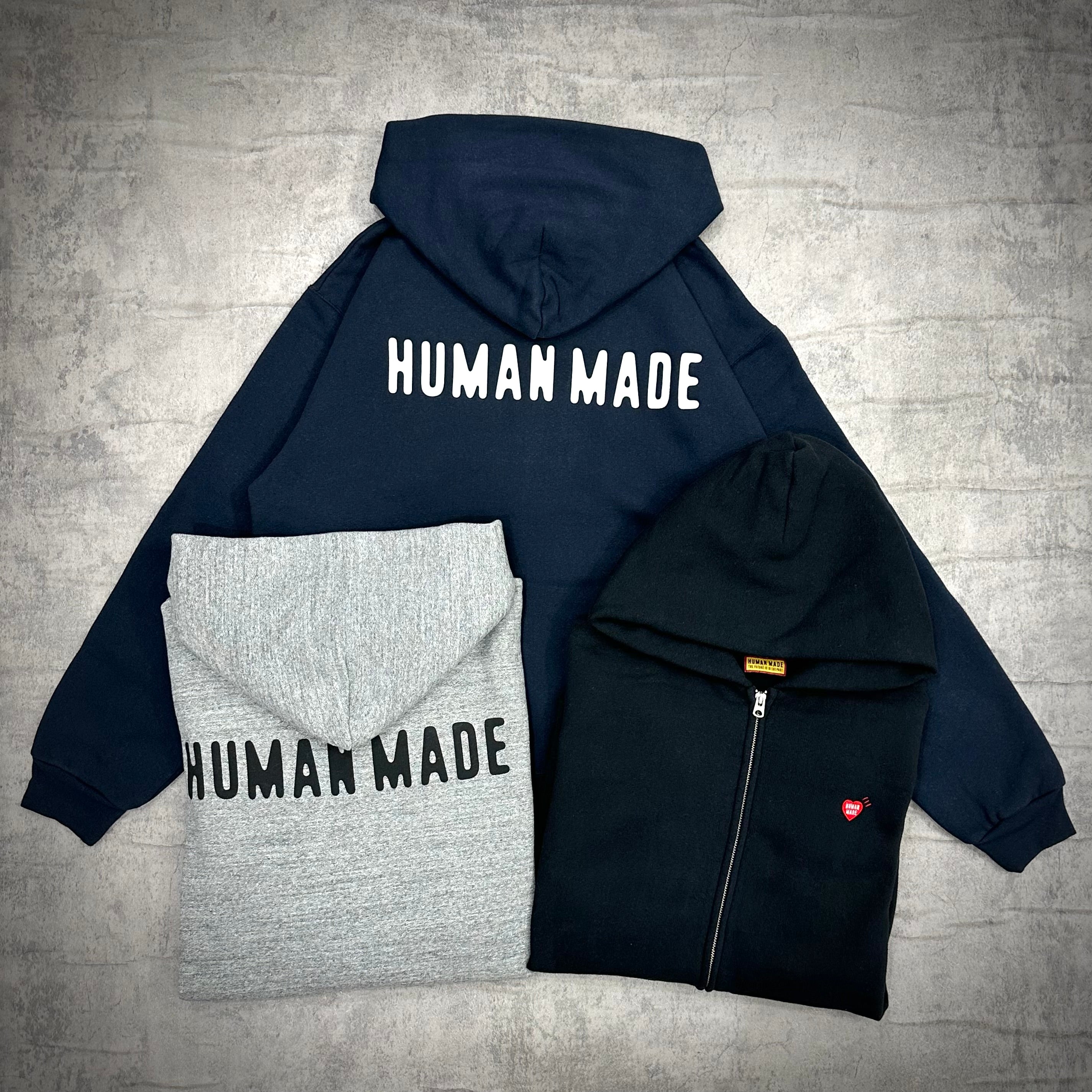 Human Made Classic Zip Up Sweat Hoodie - Navy / Black / Grey