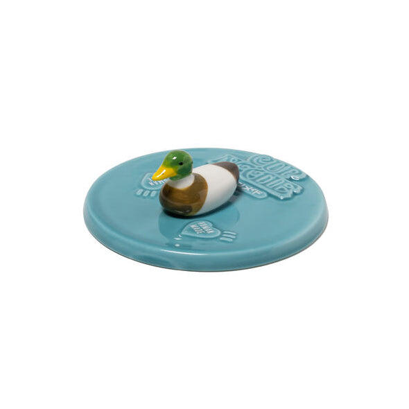 Human Made Cup Noodle Weight with duck design on a blue base, perfect for culinary novelty items.